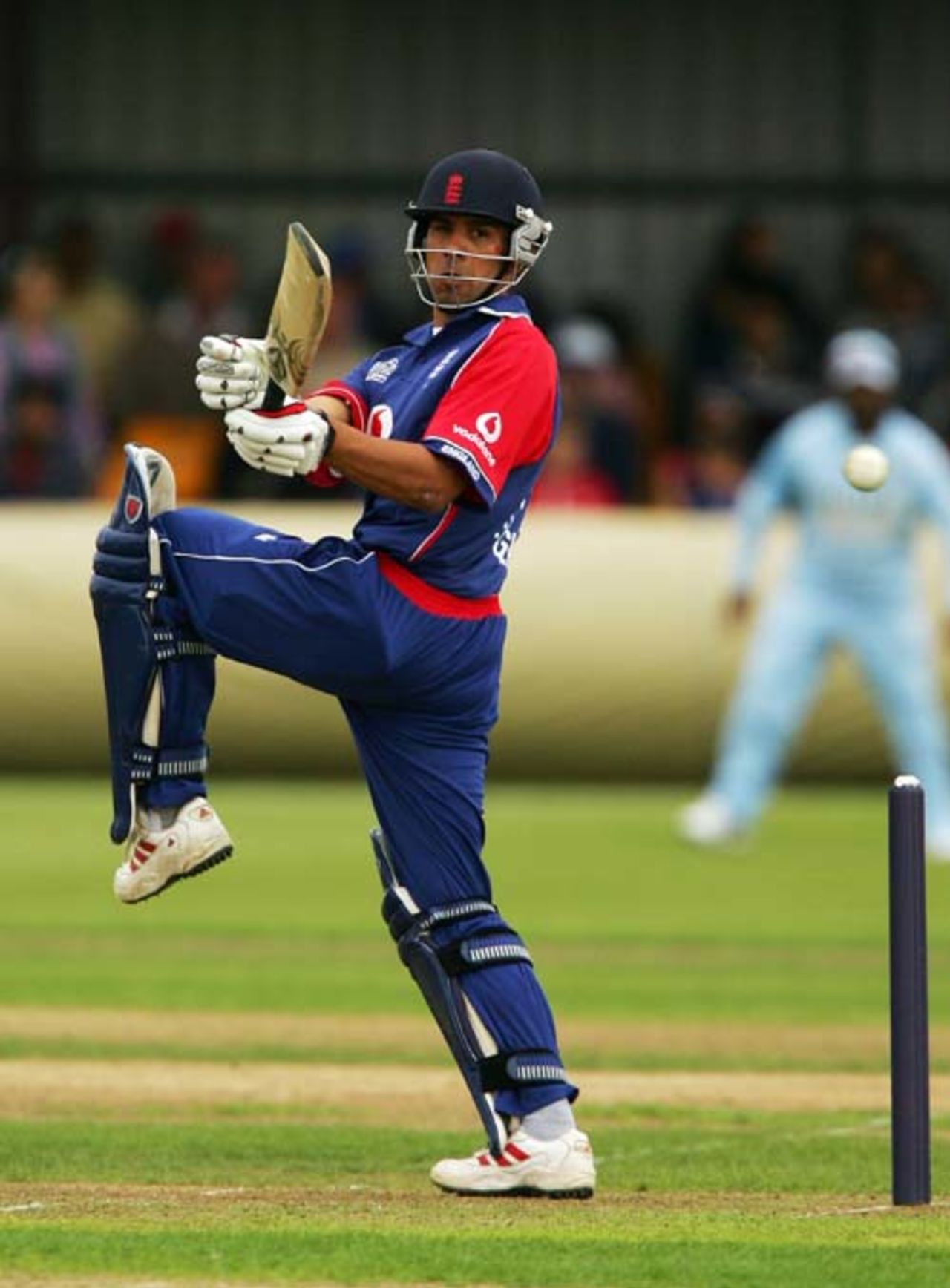 Vikram Solanki pulls during his 60-run knock, England Lions v Indians, ODI warm-up, Northampton, August 18, 2007

