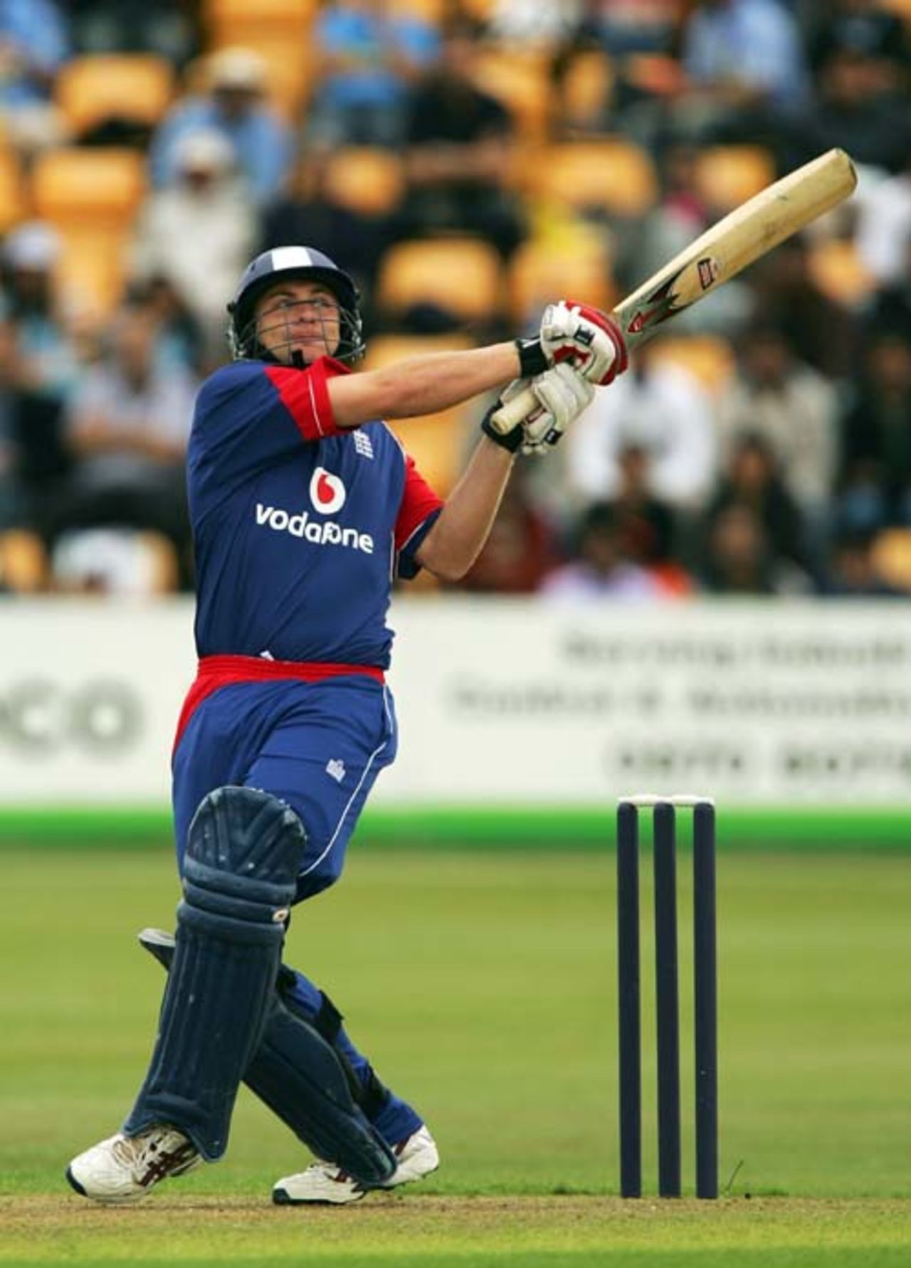 Luke Wright hooks for six during his half-century, England Lions v Indians, ODI warm-up, Northampton, August 18, 2007