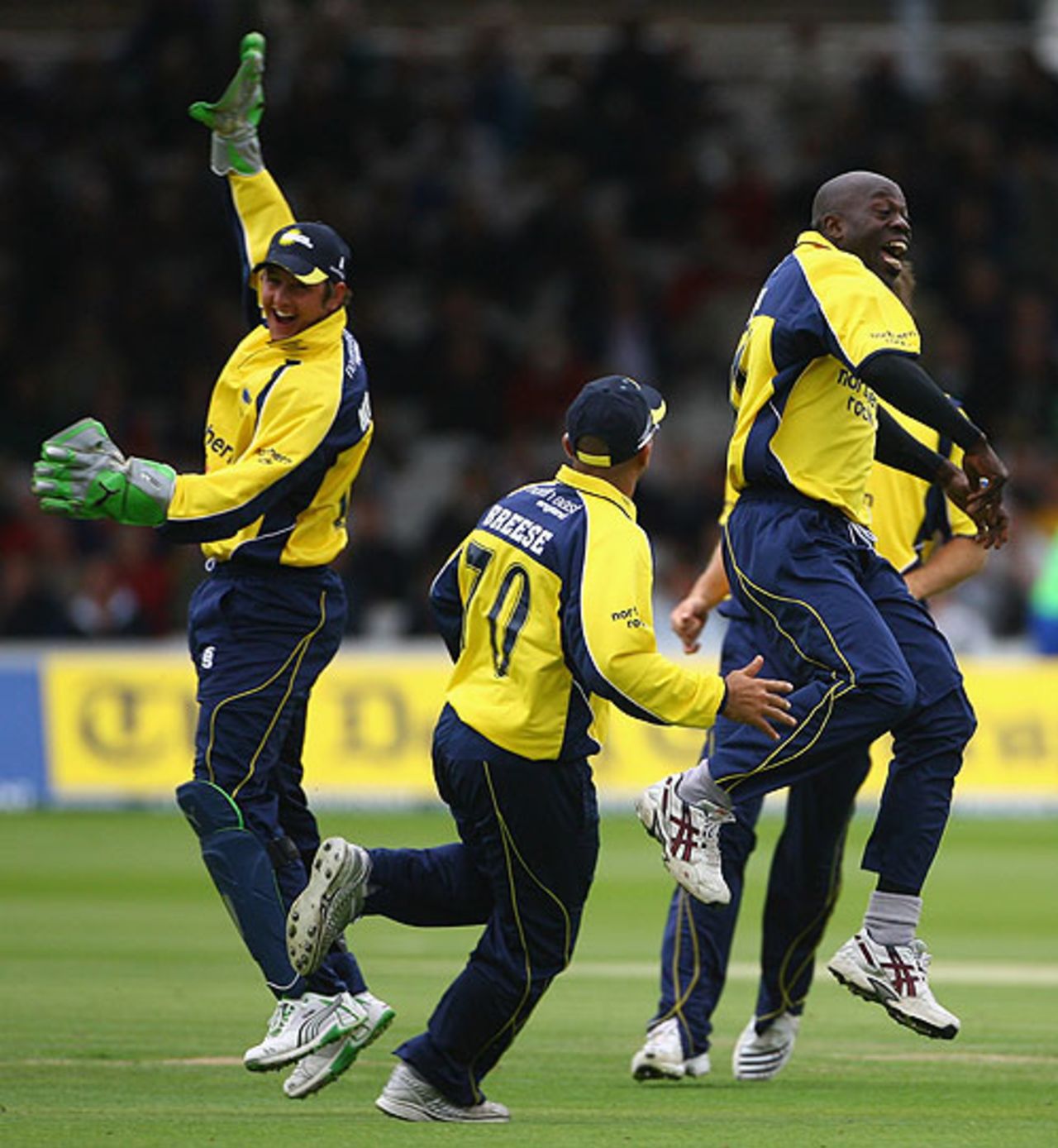 Durham celebrate Michael Lumb's wicket, Durham v Hampshire, Friends Provident Trophy final, Lord's, August 18, 2007