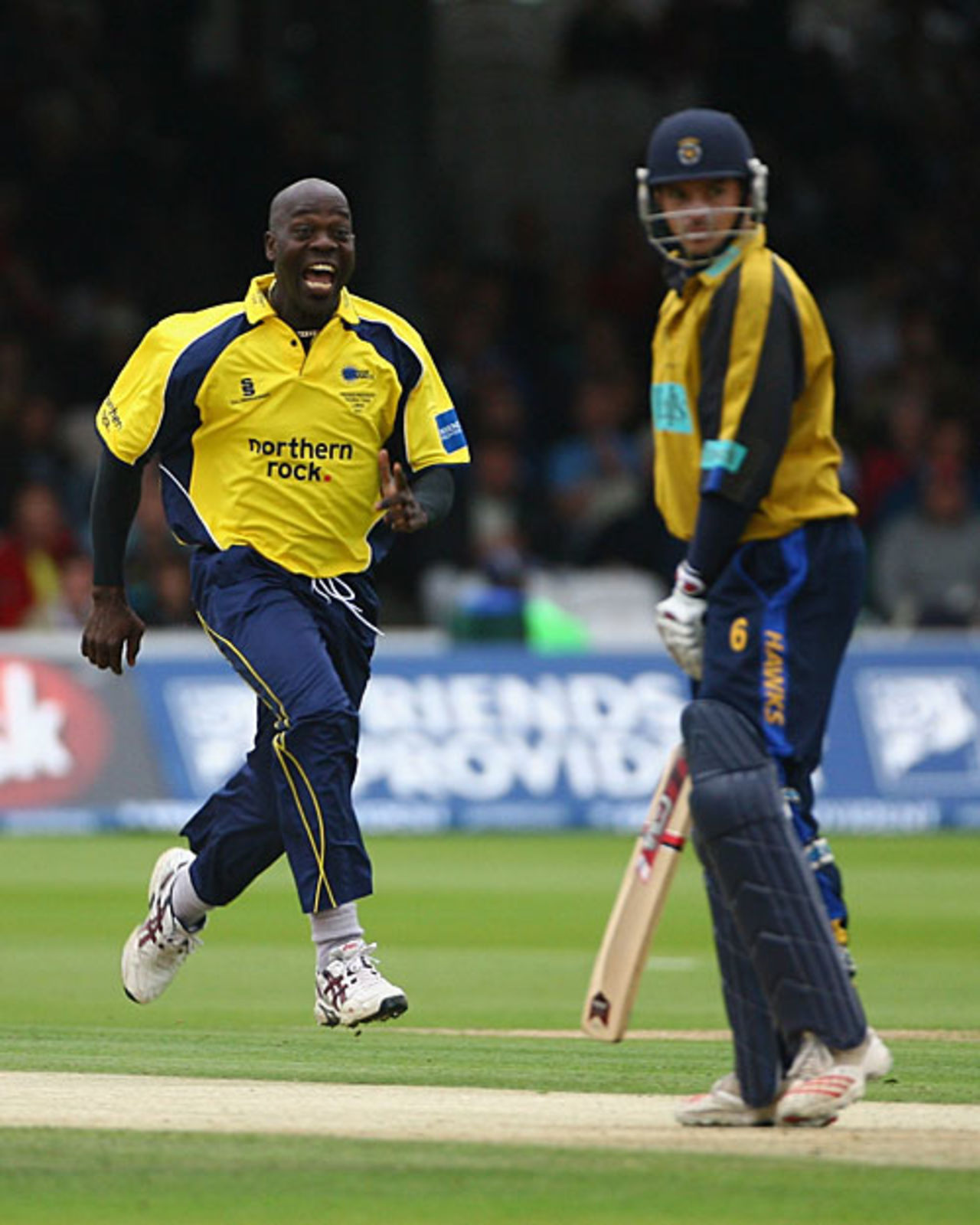 Ottis Gibson dismissed Michael Lumb with his very first ball, Durham v Hampshire, Friends Provident Trophy final, Lord's, August 18, 2007