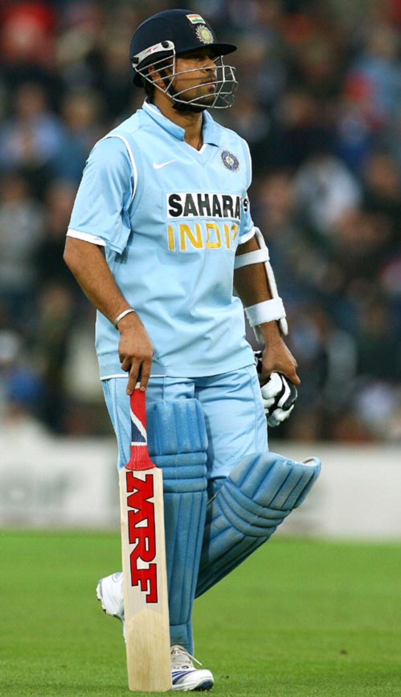 Sachin Tendulkar walks back to the pavilion after his dismissal , England v India, 1st ODI, Southampton, August 21, 2007