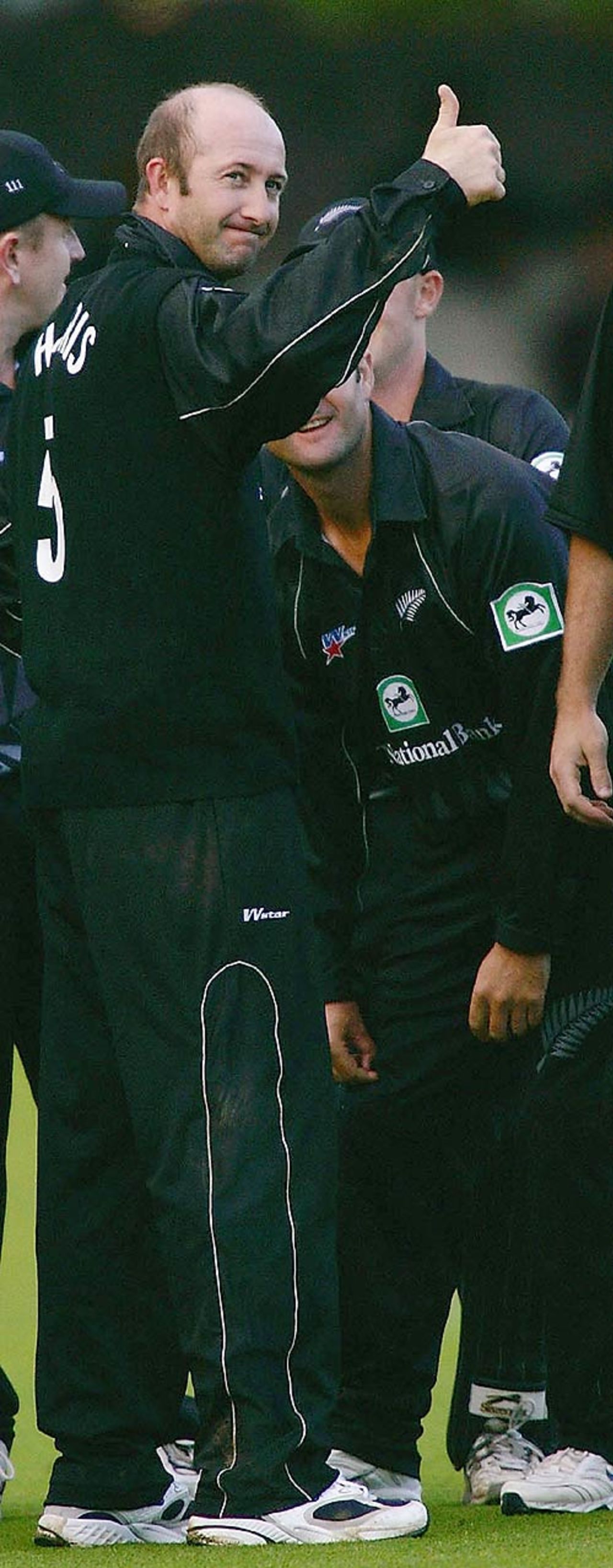 Chris Harris celebrates his 200th ODI wicket, New Zealand v West Indies, July 10, 2004, Lord's