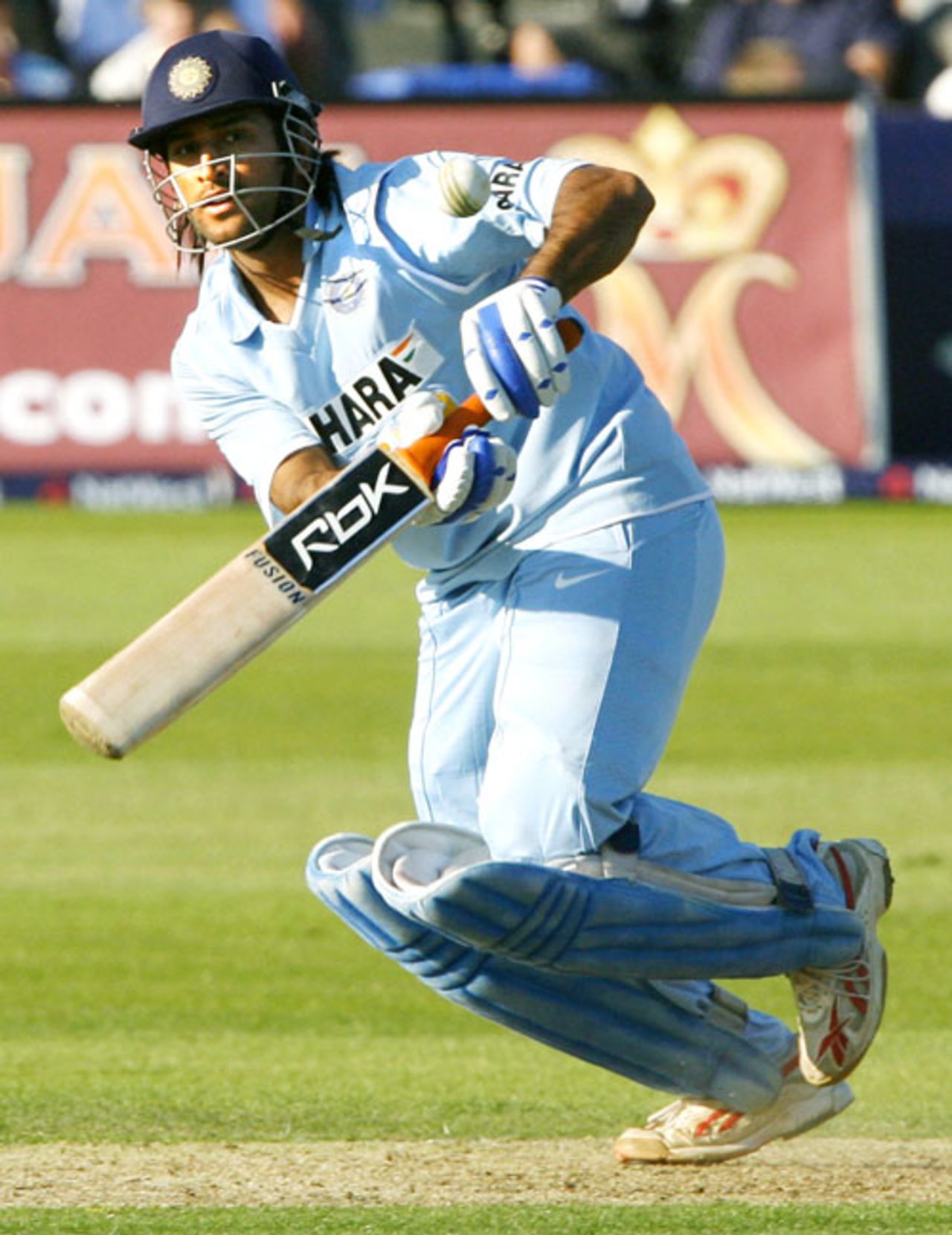 Mahendra Singh Dhoni heads for a run while watching the ball , England v India, 2nd ODI, Bristol, August 24, 2007