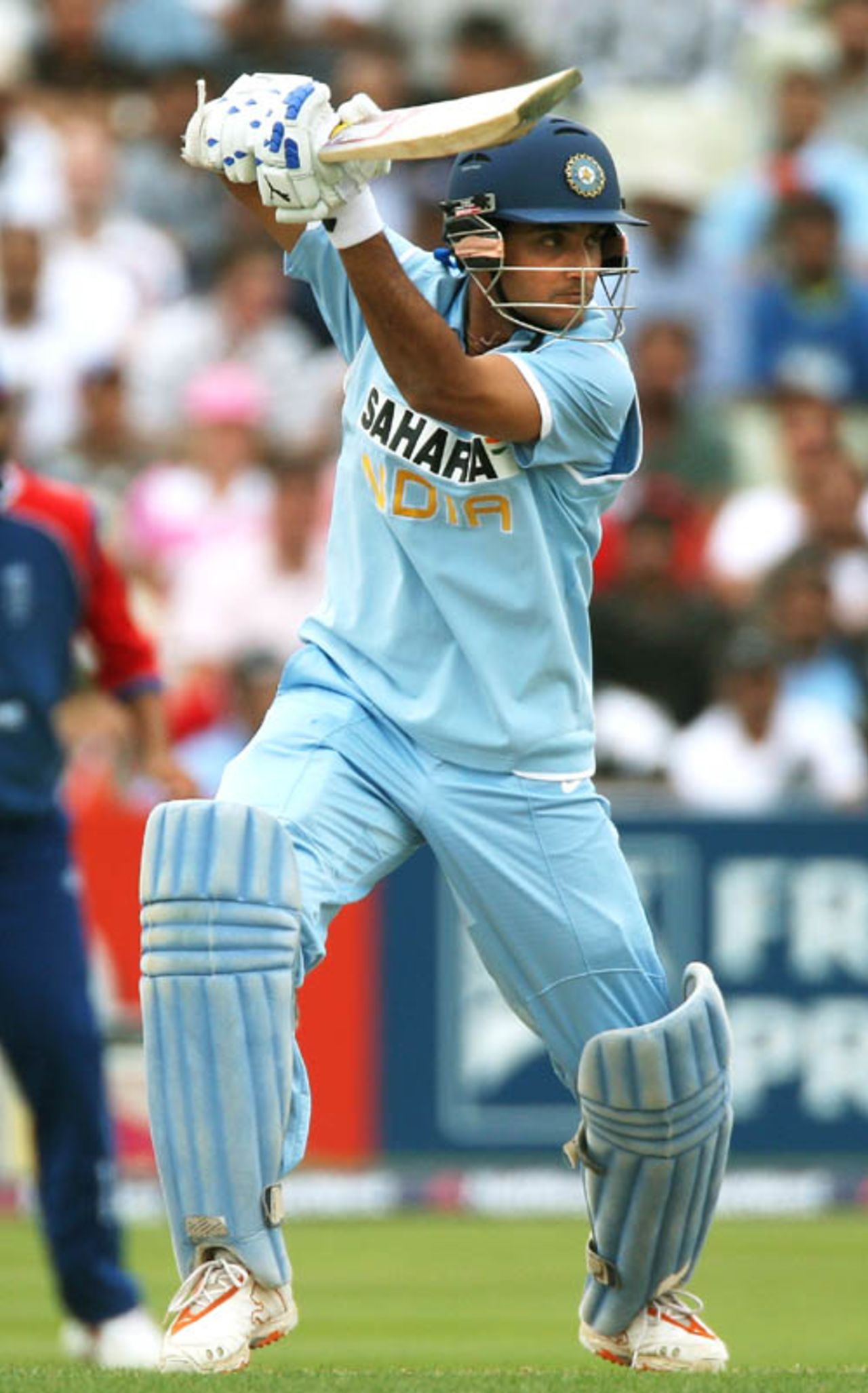Sourav Ganguly places one through the off side, England v India, 3rd ODI, Edgbaston, August 27, 2007