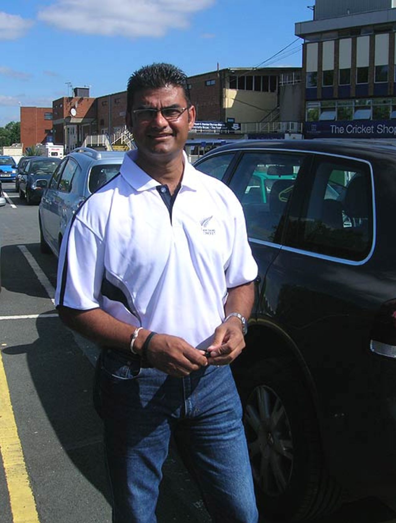 Dipak Patel poses outside Edgbaston, Birmingham, August 27, 2007 