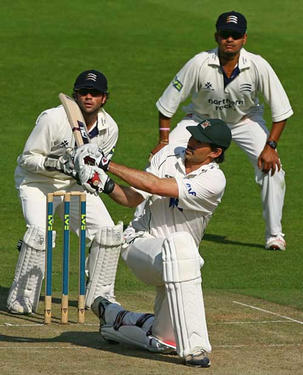 Stephen Fleming sweeps during his century, Middlesex v Nottinghamshire, County Championship, Lord's, August 29, 2007