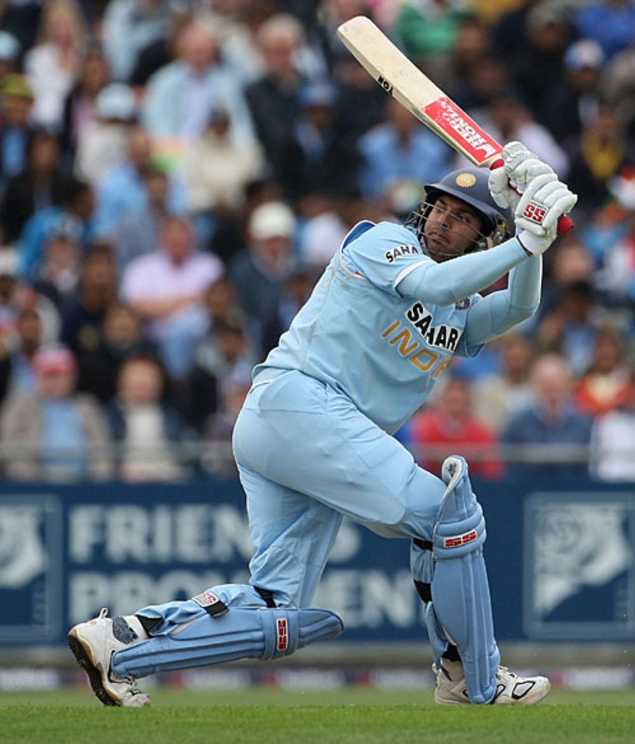 Yuvraj Singh flicks towards fine leg, England v India, 5th ODI, Headingley, September 2, 2007