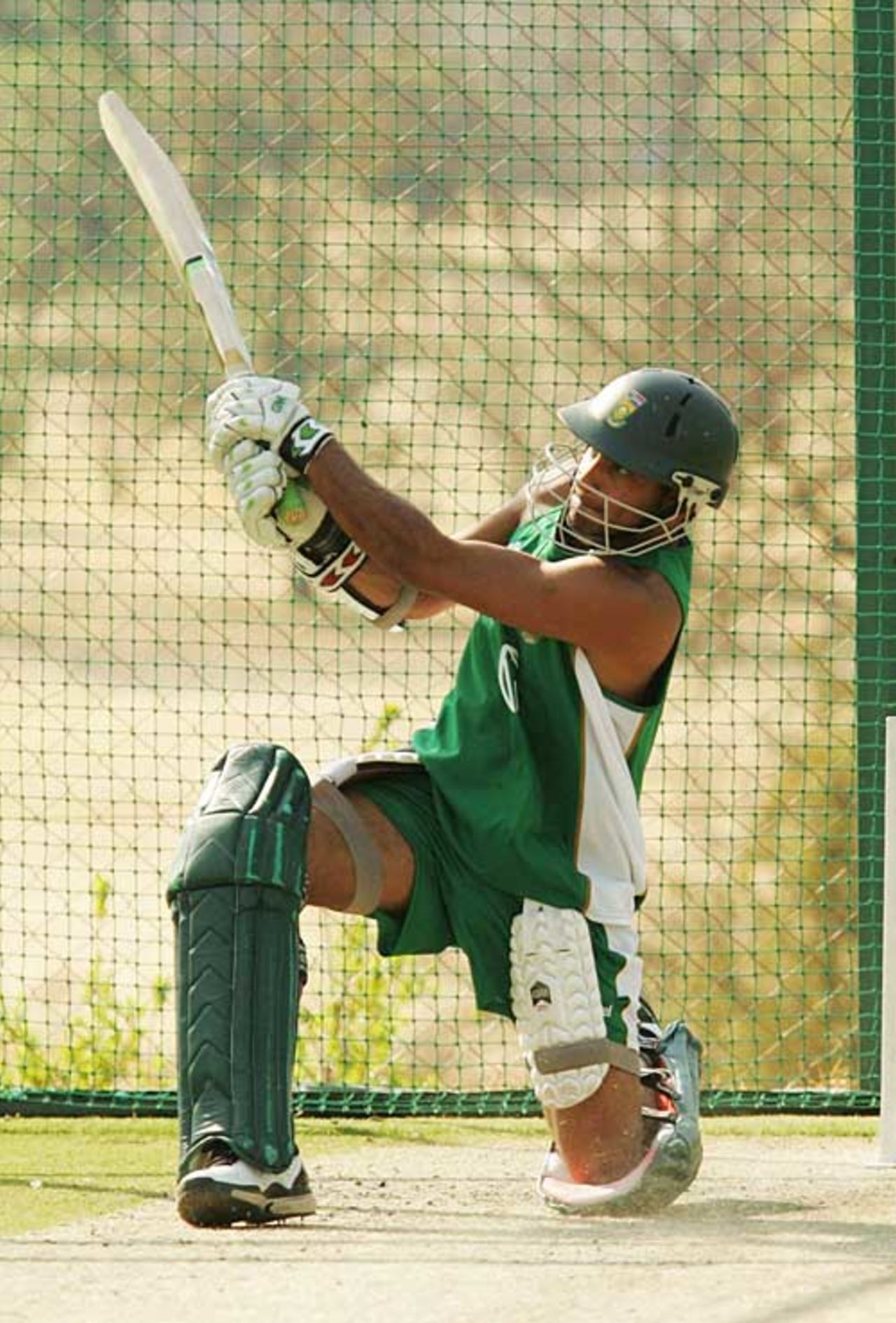Gulam Bodi hits during a net session as South Africa prepare for the ICC World Twenty20, Johannesburg, September 4, 2007