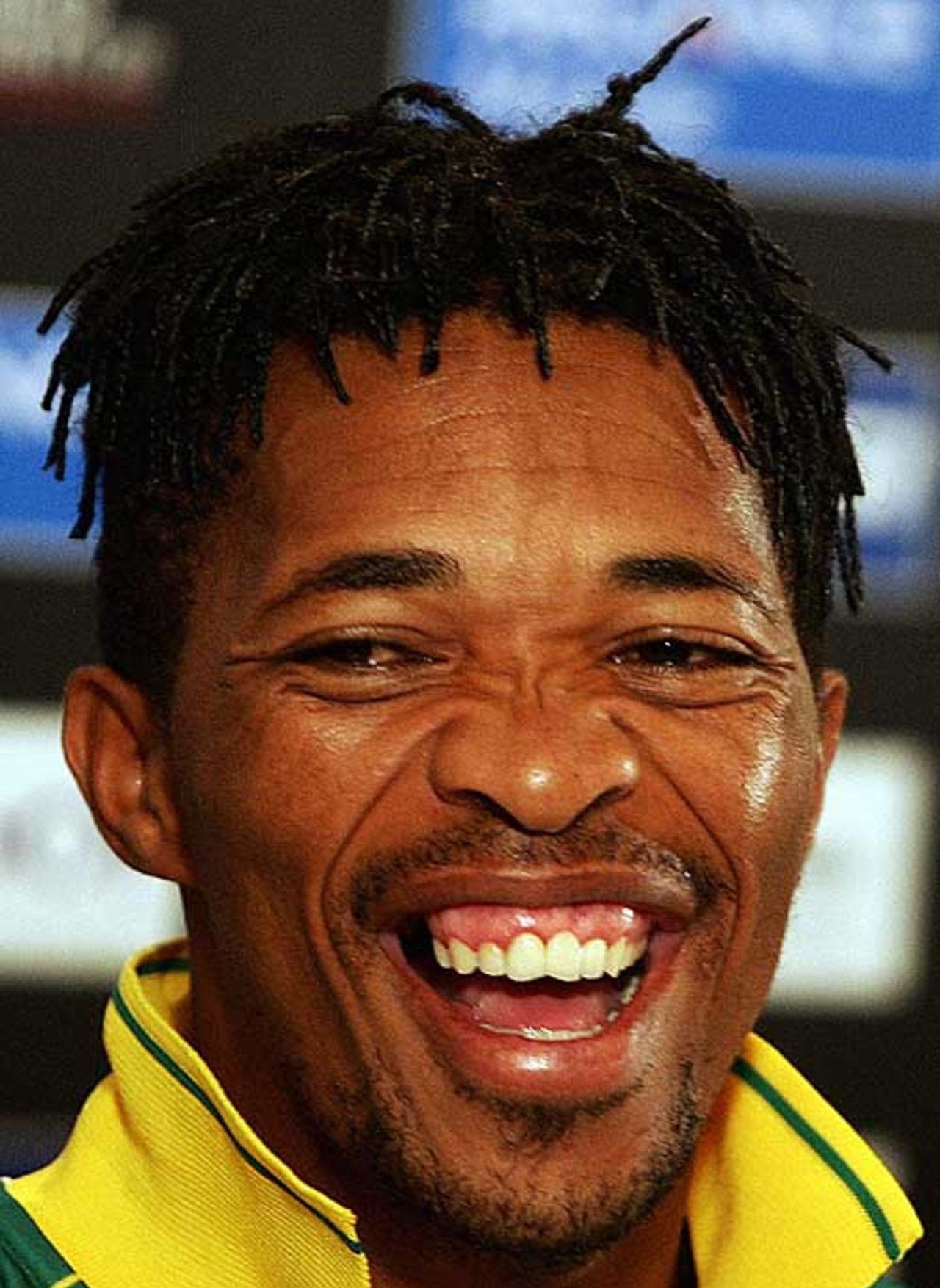 Makhaya Ntini is all smiles at a press conference, Johannesburg, September 5, 2007
