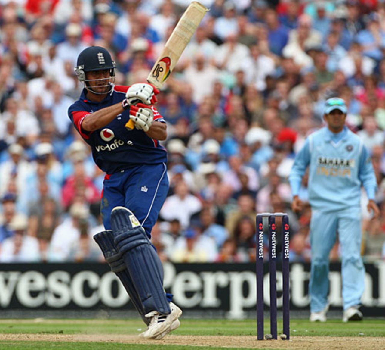 Owais Shah flicks behind square, England v India, 6th ODI, The Oval, September 5, 2007