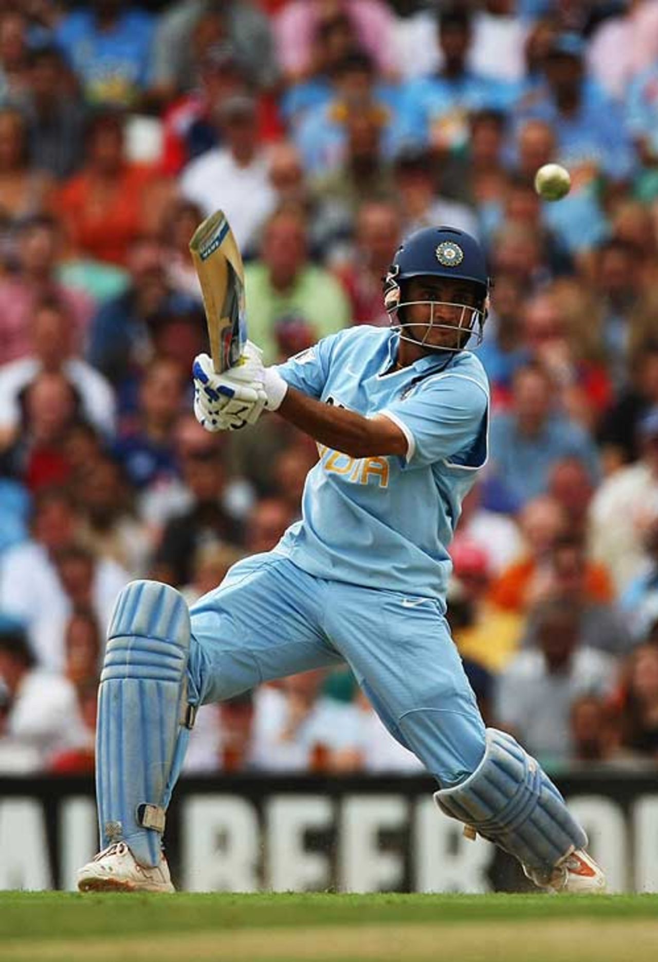 Sourav Ganguly cuts one uppishly on his way to 53, England v India, 6th ODI, The Oval, September 5, 2007