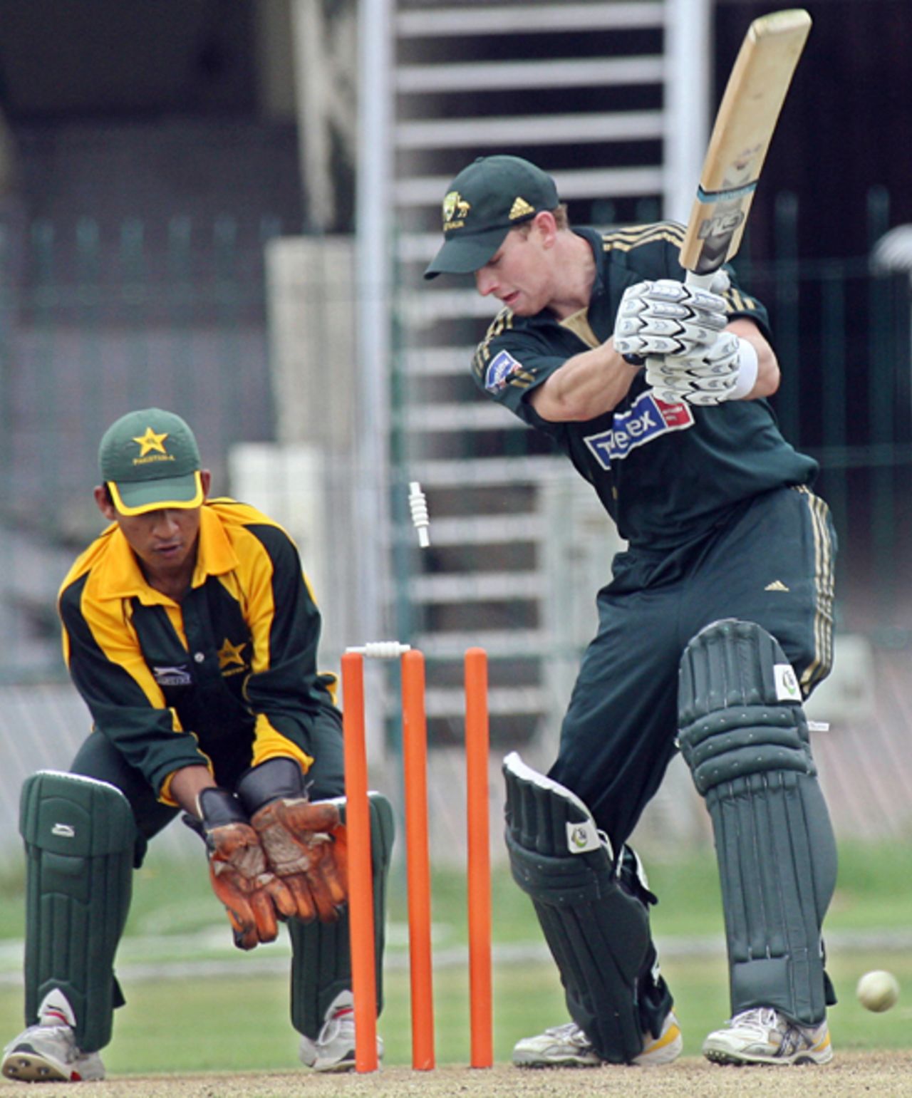 Adam Voges, Australia A's captain, is bowled during Pakistan's eight-wicket win, Pakistan A v Australia A, 1st ODI, Lahore, September 5, 2007