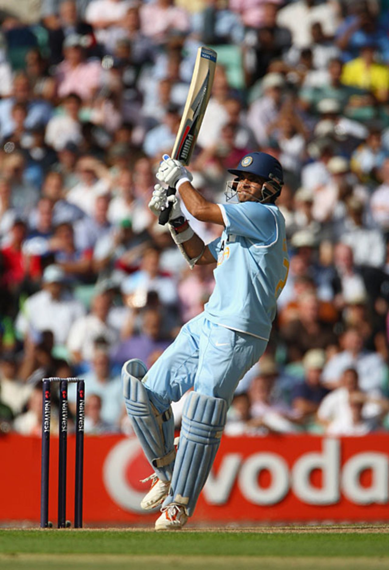 Sourav Ganguly pulls over square leg, England v India, 6th ODI, The Oval, September 5, 2007