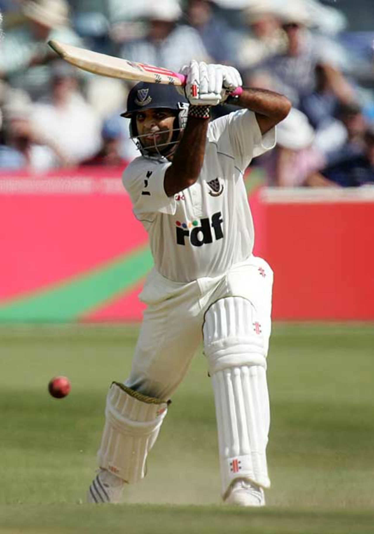 Rana Naved-ul-Hasan drives as Sussex pile on the runs, Sussex v Yorkshire, County Championship, Hove, September 6, 2007
