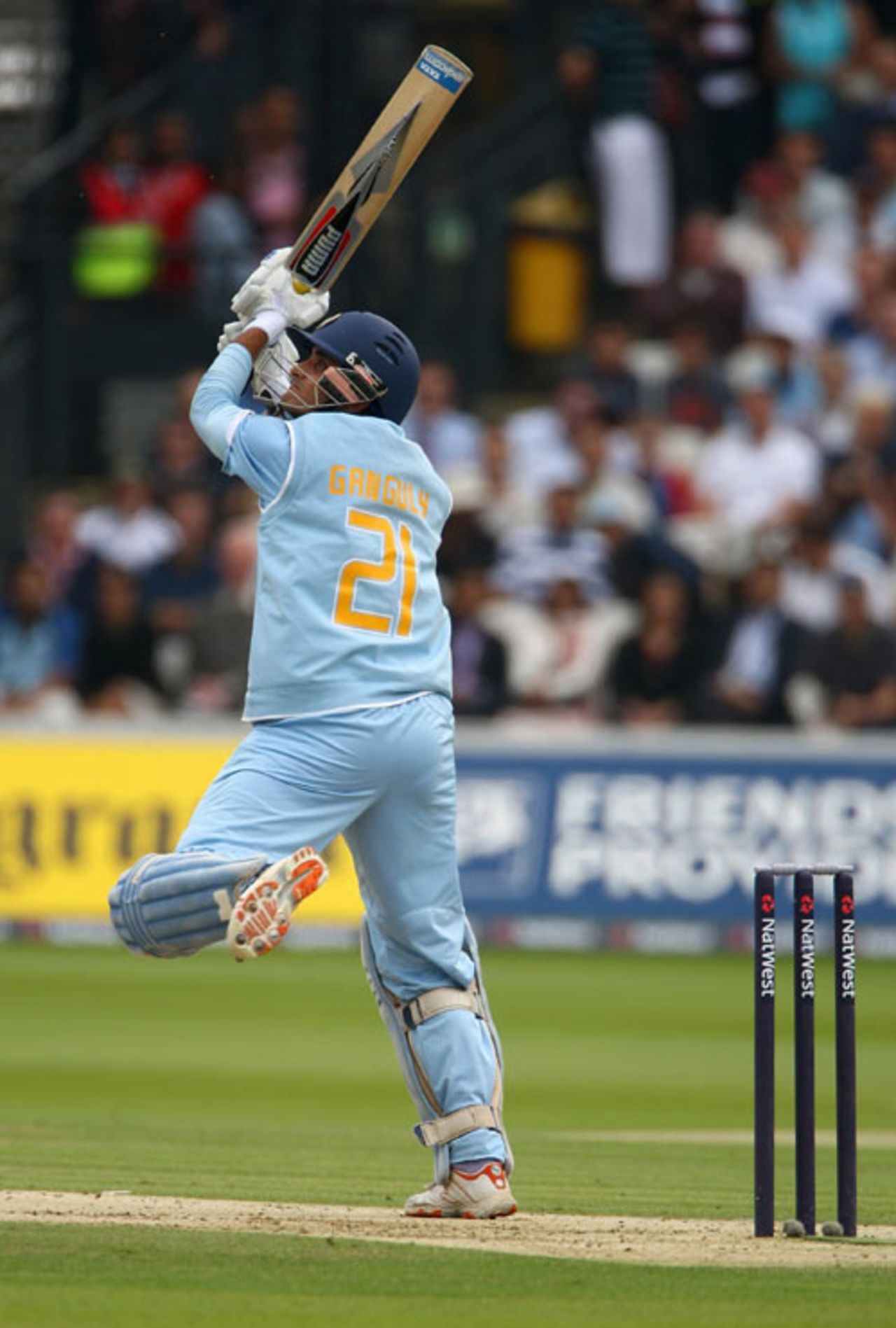 Sourav Ganguly had a torrid time before being dismissed for 15, England v India, 7th ODI, Lord's, September 8, 2007
