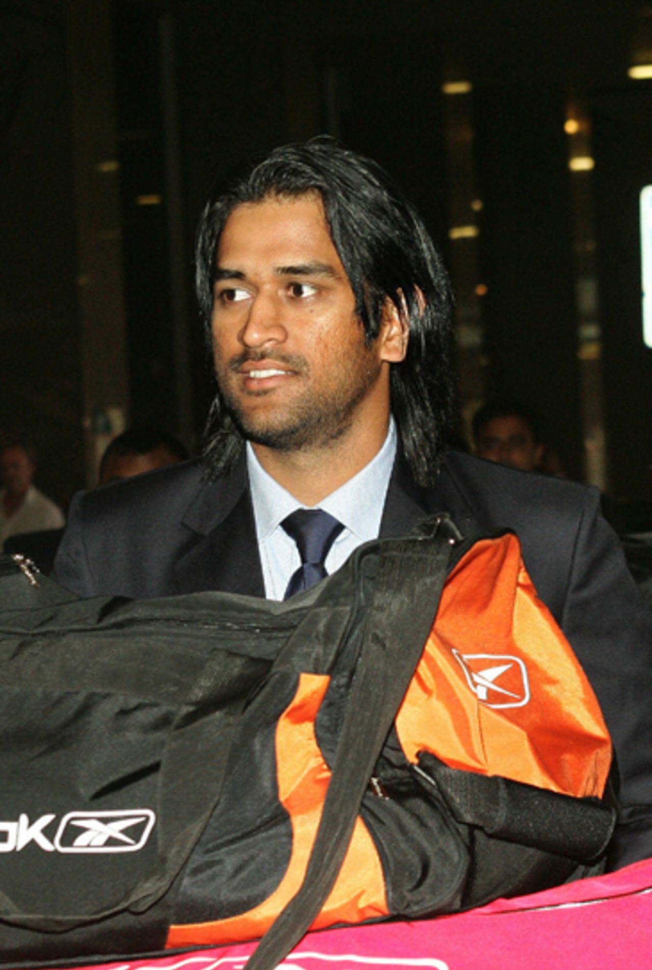 Mahendra Singh Dhoni arrives at Johannesburg airport ahead of the ICC World Twenty20, September 10, 2007
