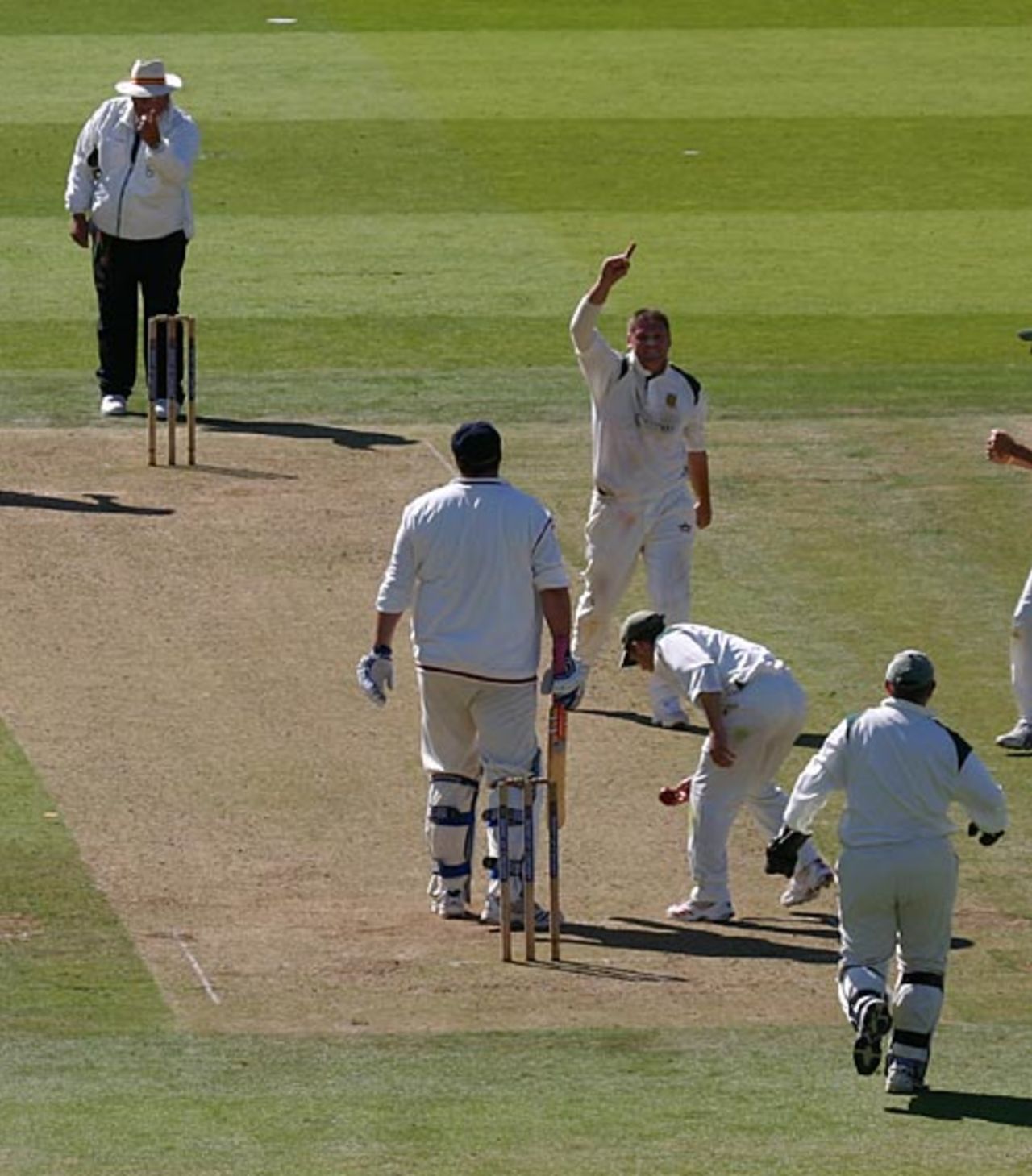 James Watson falls lbw to Simon Renshaw after making a slow 47 from 83 balls, Bromley v Kibworth, Cockspur Cup final, Lord's, September 11, 2007