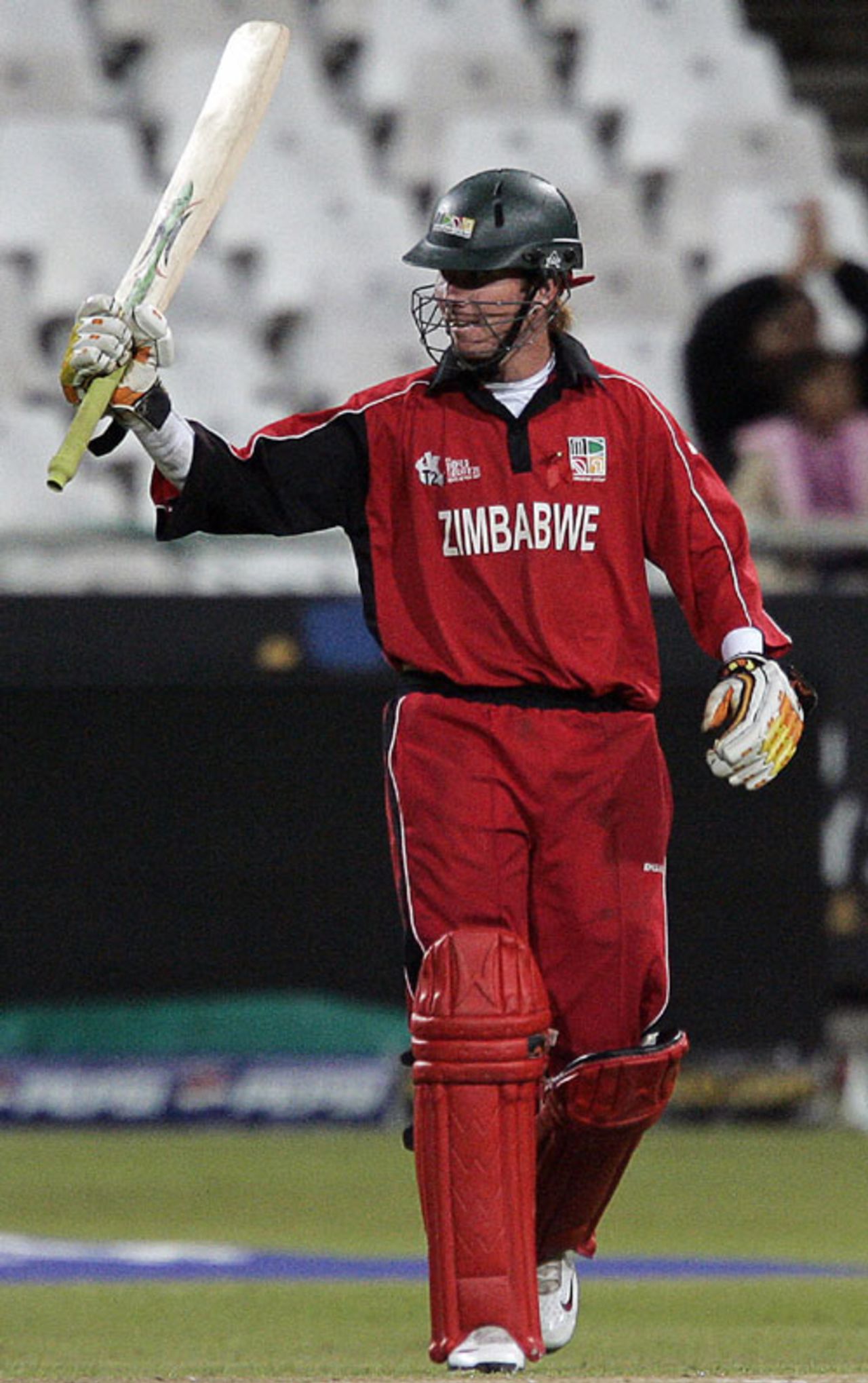 Brendan Taylor celebrates his half-century. He finished on 60 not out from 45 balls, Australia v Zimbabwe, Group B, ICC World Twenty20, Cape Town, September 12, 2007