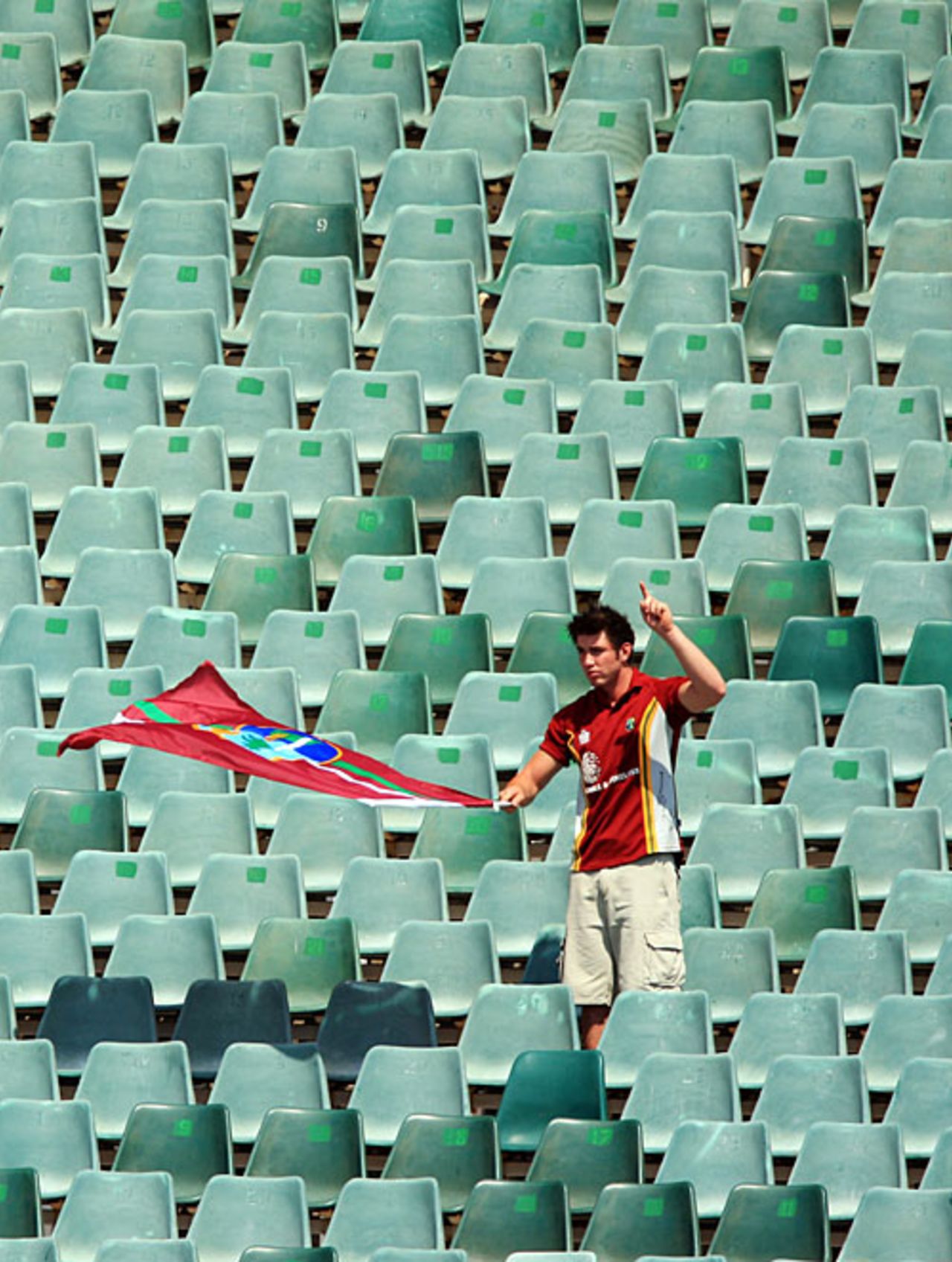 A West Indian fan watches his team get eliminated, Bangladesh v West Indies, Group A, ICC World Twenty20, Johannesburg, September 13, 2007