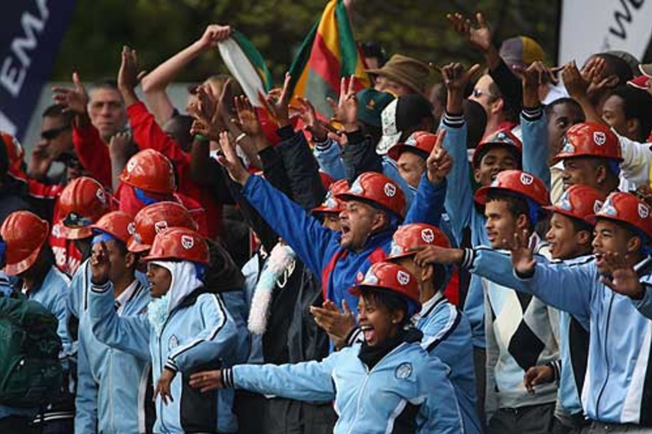 Zimbabwe's fans don their hard hats at Newlands, England v Zimbabwe, Group B, ICC World Twenty20, Cape Town, September 13, 2007
