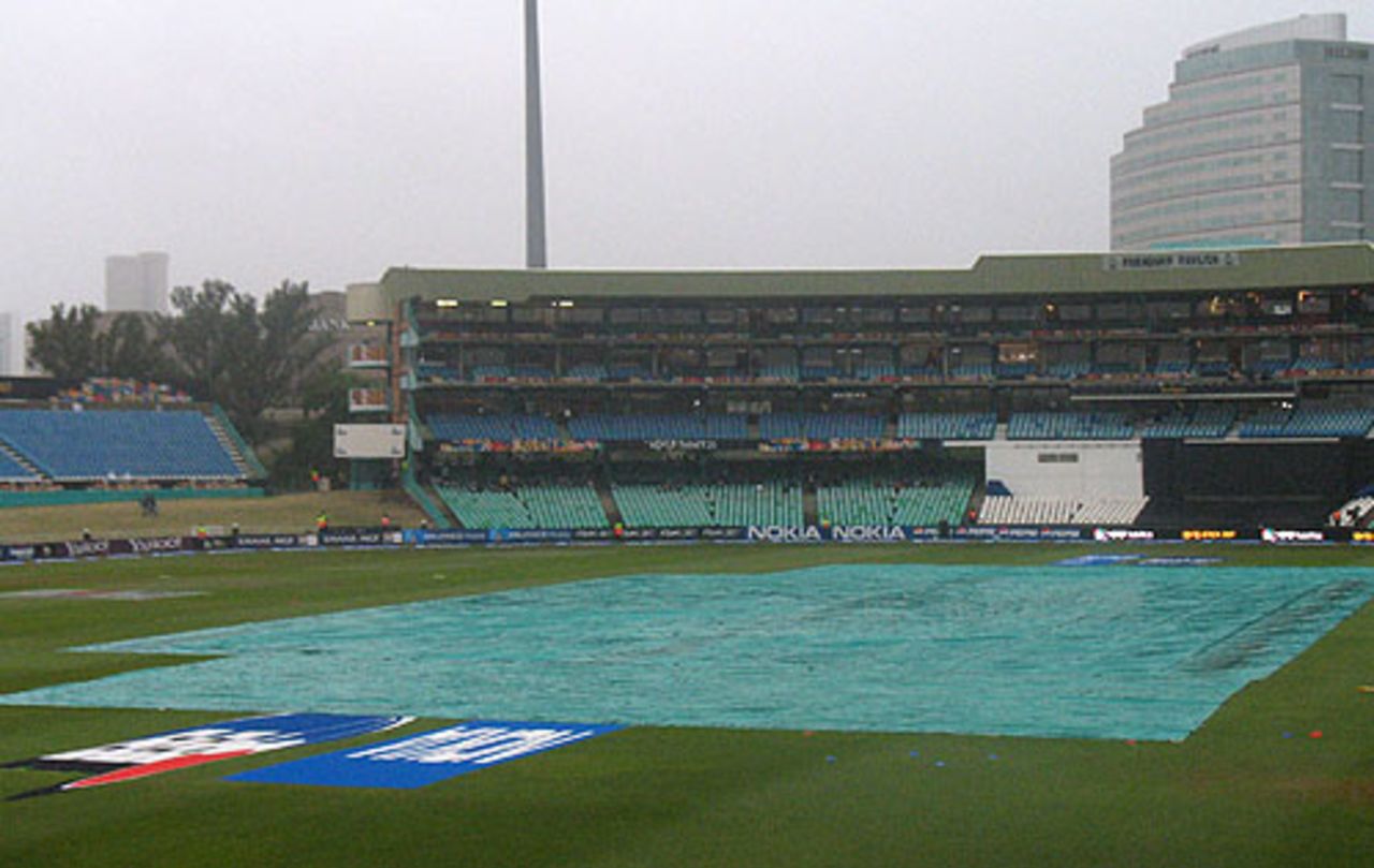 The covers are on at Kingsmead ahead of the scheduled start of play, India v Scotland, Group D, ICC World Twenty20, Durban, September 13, 2007