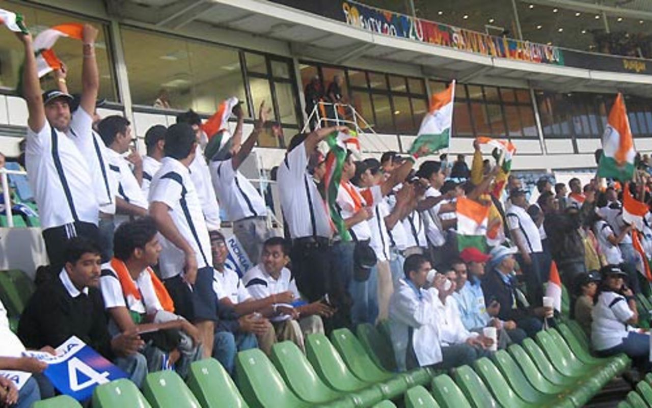 Indian supporters get into the festive mood despite the rain, India v Scotland, Group D, ICC World Twenty20, Durban, September 13, 2007
