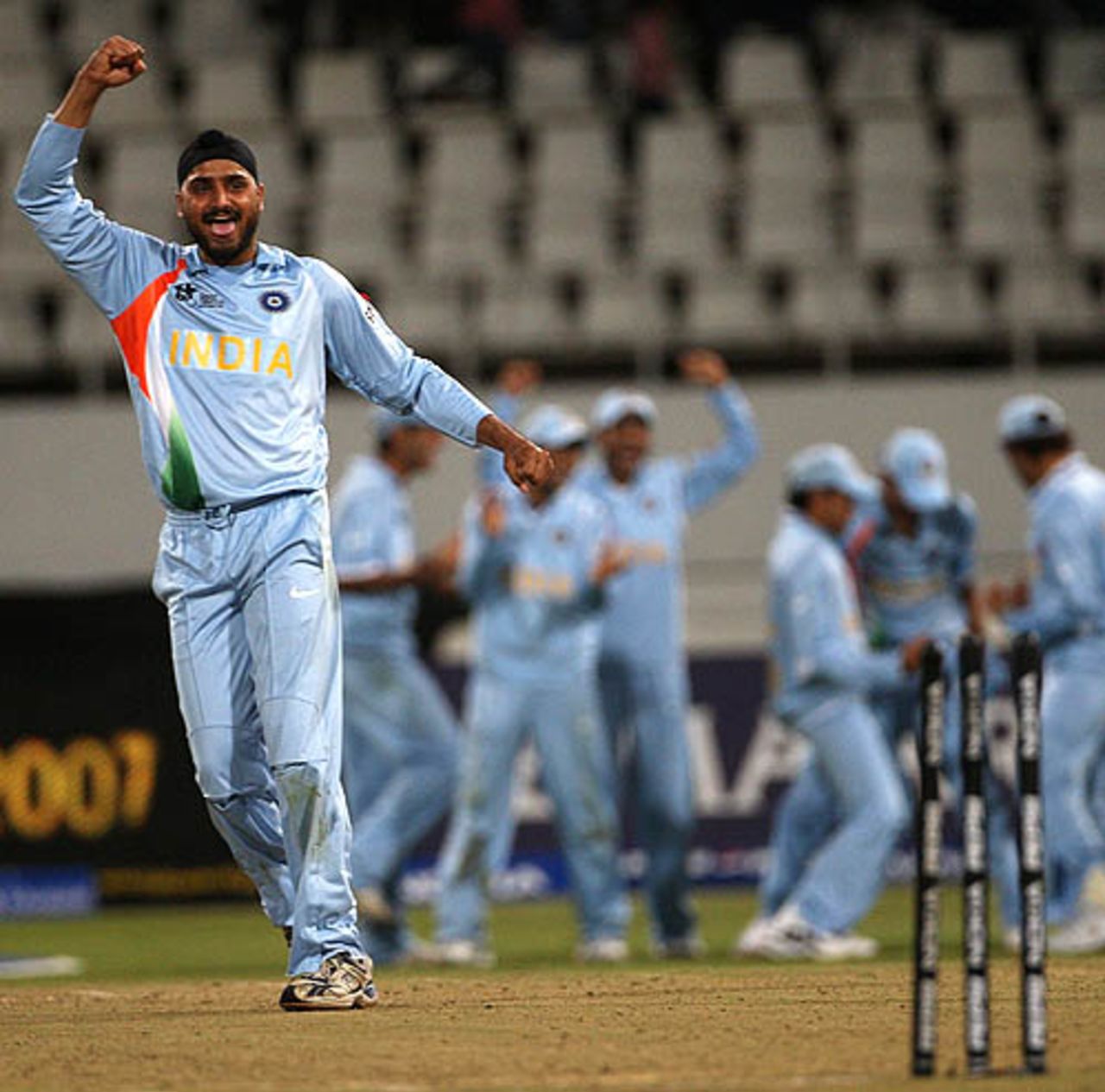 Harbhajan Singh was right on the mark in the bowl-out, India v Pakistan, Group D, ICC World Twenty20, Durban, September 14, 2007 
