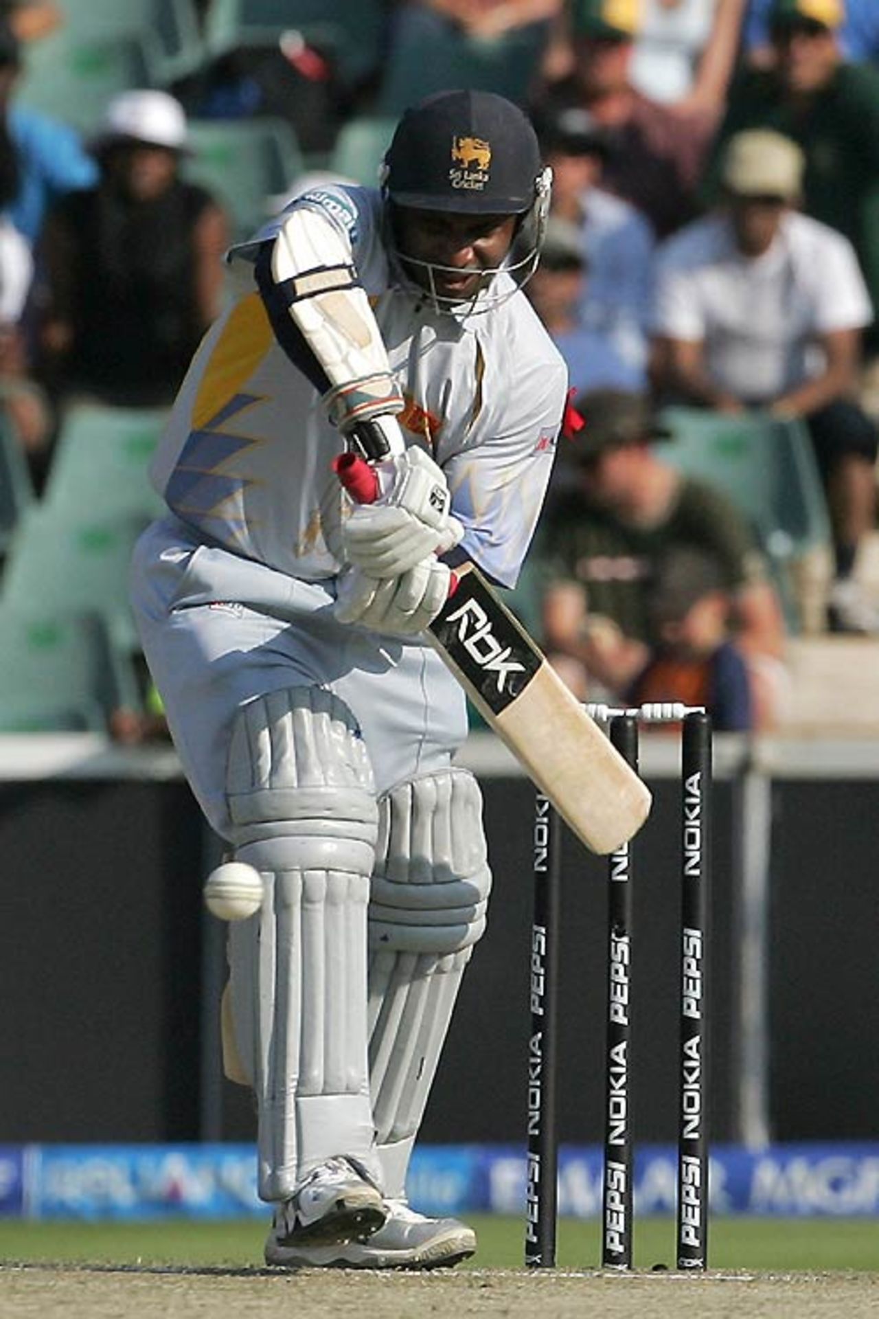 Sanath Jayasuriya pushes one to the on side, New Zealand v Sri Lanka, Group C, Johannesburg, September 15, 2007
