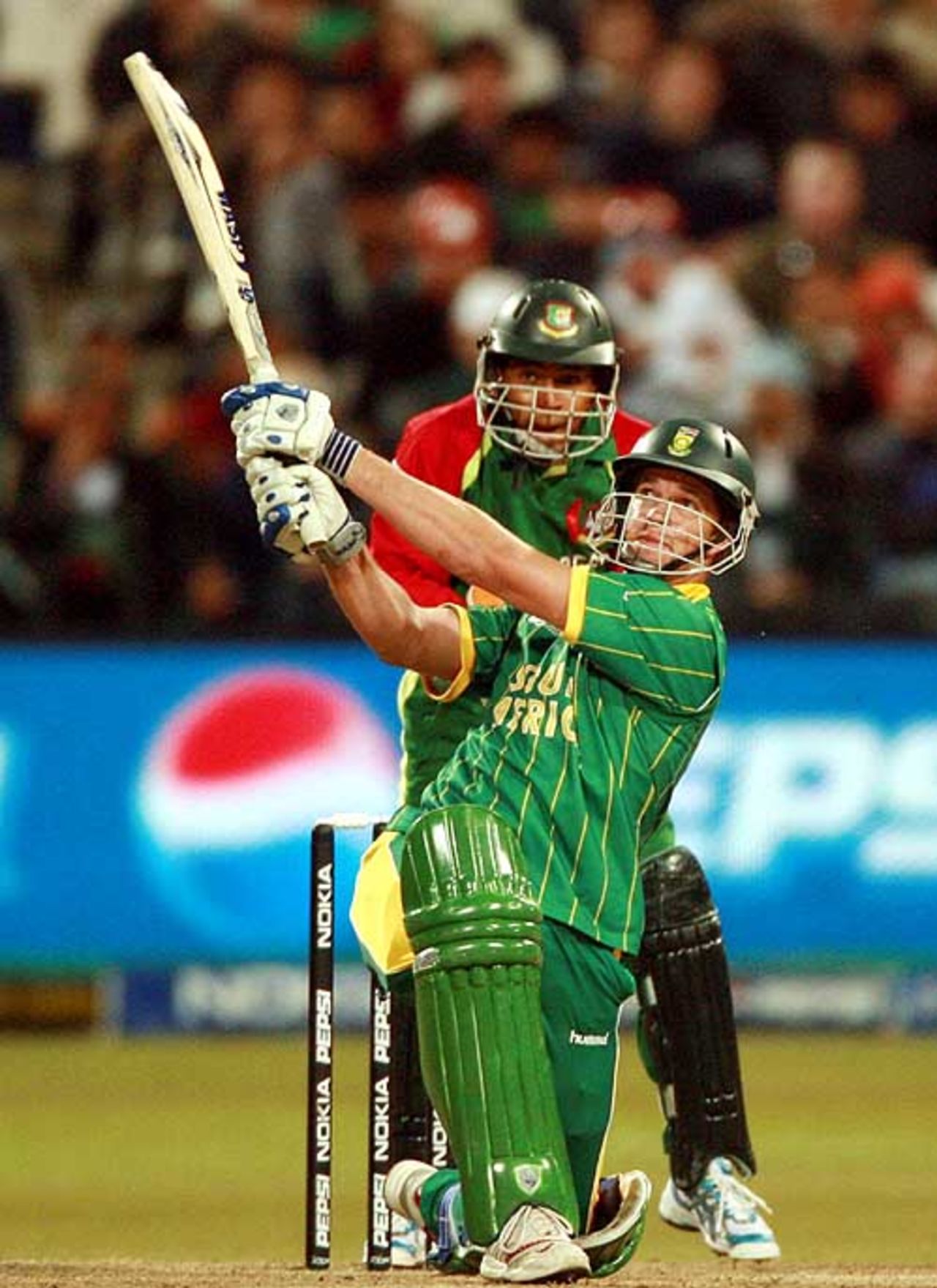 Albie Morkel clears the boundary with a heave over midwicket, South Africa v Bangladesh, Group A, ICC World Twenty20, Cape Town, September 15, 2007 