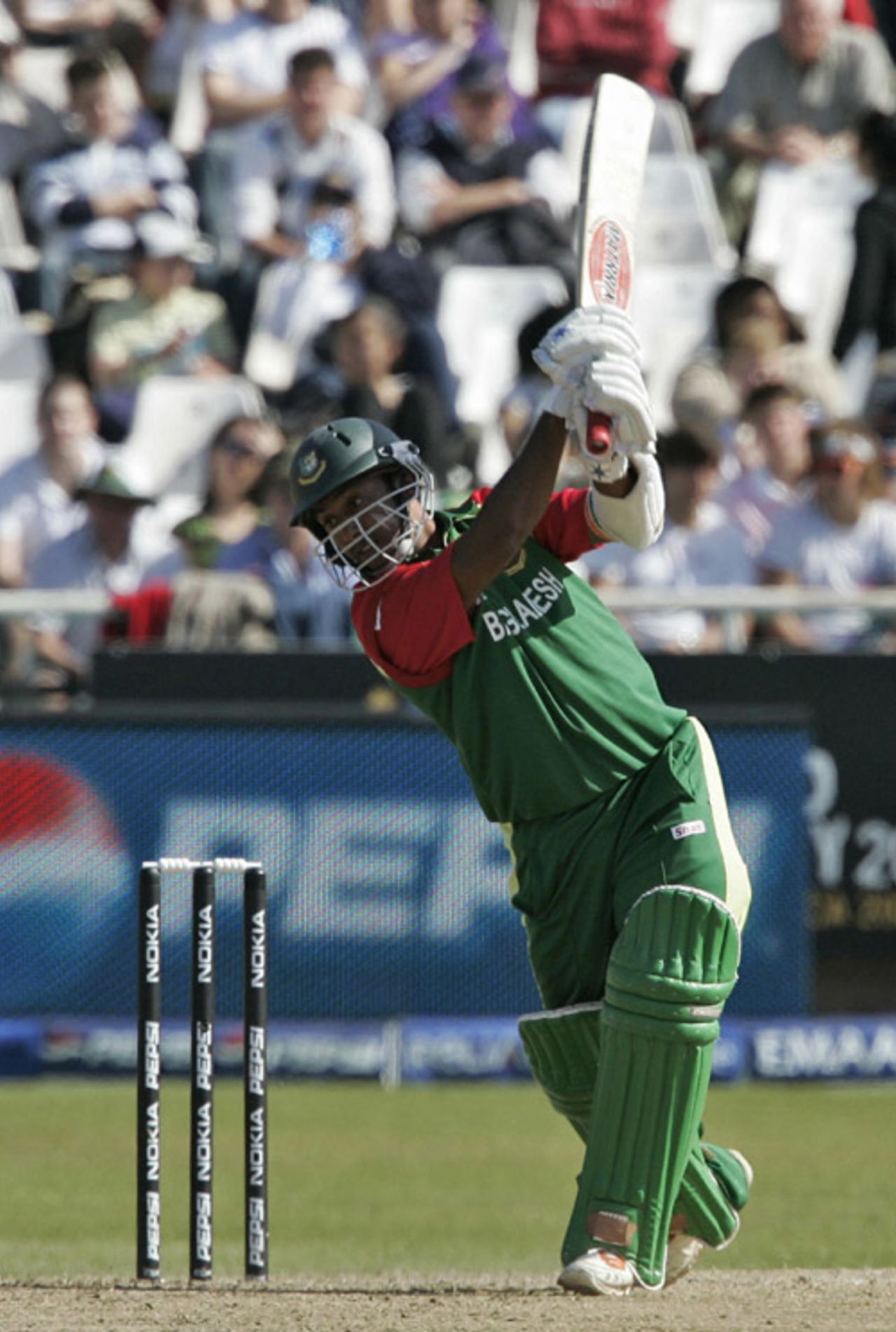 Aftab Ahmed drives through the covers, Australia v Bangladesh, Group F, ICC World Twenty20, Cape Town, September 16, 2007