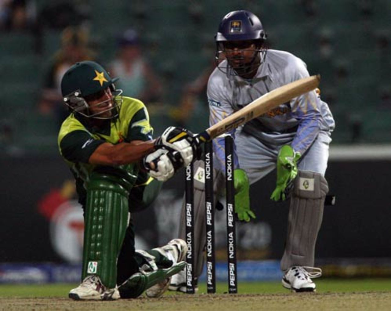 Younis Khan sweeps one during his breezy knock, Pakistan v Sri Lanka, Group F, Johannesburg, September 17, 2007