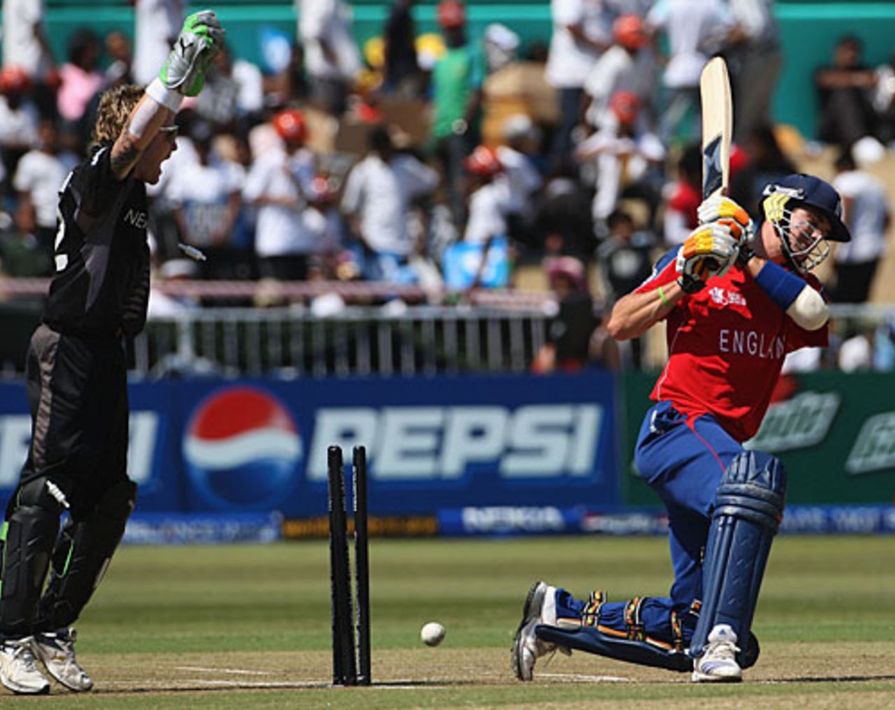 Kevin Pietersen is bowled through his legs attempting a reverse sweep , England v New Zealand, Group E, ICC World Twenty20, Johannesburg, September 18, 2007