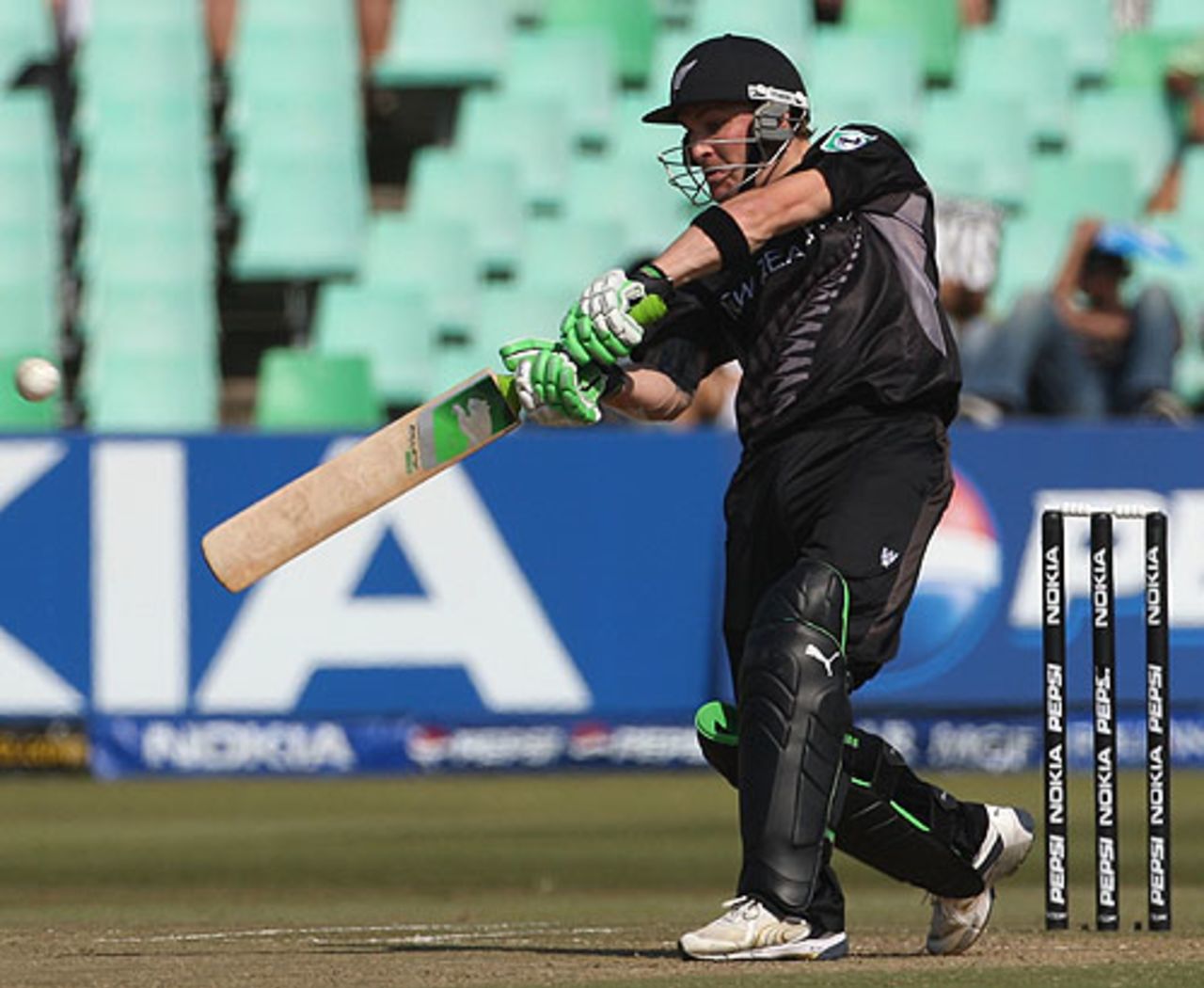 Brendon McCullum attempts to pierce the off-side field, South Africa v New Zealand, Group E, ICC World Twenty20, Durban, September 19, 2007
