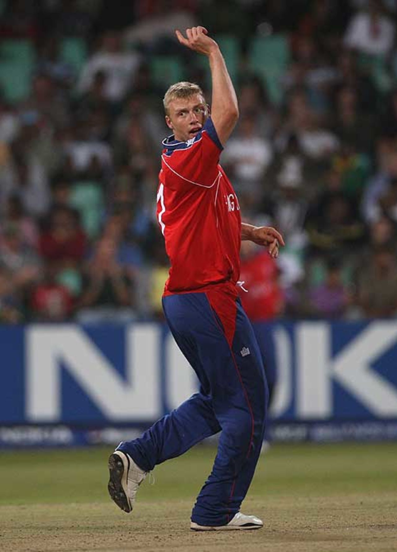 Andrew Flintoff appeals half-heartedly for a wicket, England v India, Group E, ICC World Twenty20, Durban, September 19, 2007