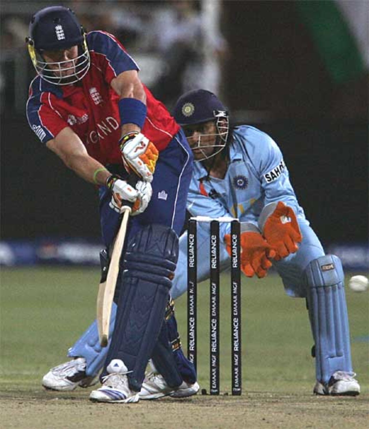 Kevin Pietersen nudges to leg on his way to 39, England v India, Group E, ICC World Twenty20, Durban, September 19, 2007