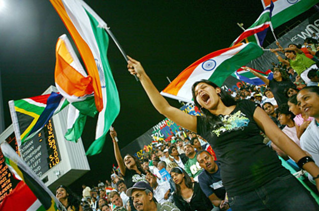 An Indian fan shows support for the side, India v South Africa, Group E, ICC World Twenty20, Durban, September 20, 2007