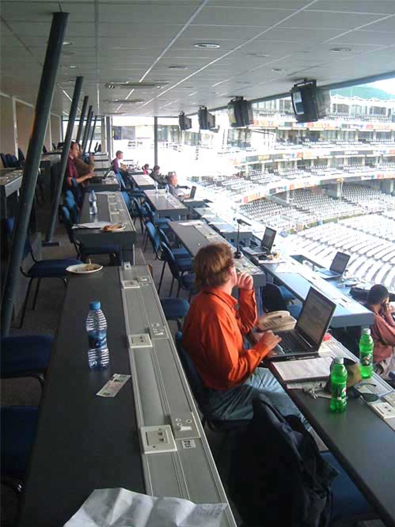 The press box at Newlands wears a deserted look once the action's over, Cape Town, September 22, 2007