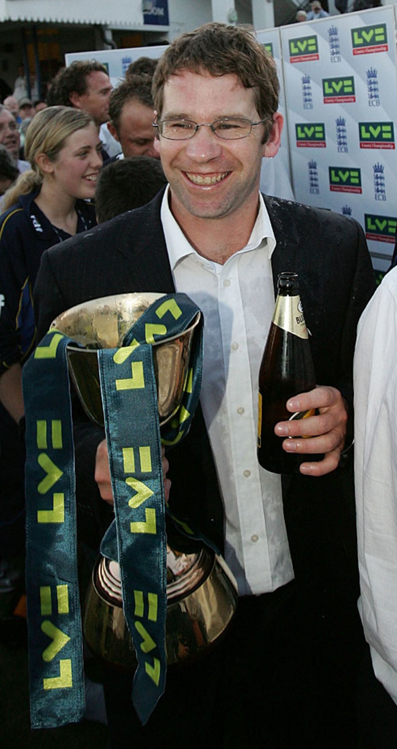 Richard Montgomerie with the Championship trophy, Sussex v Worcestershire, Hove, September 21, 2007 
