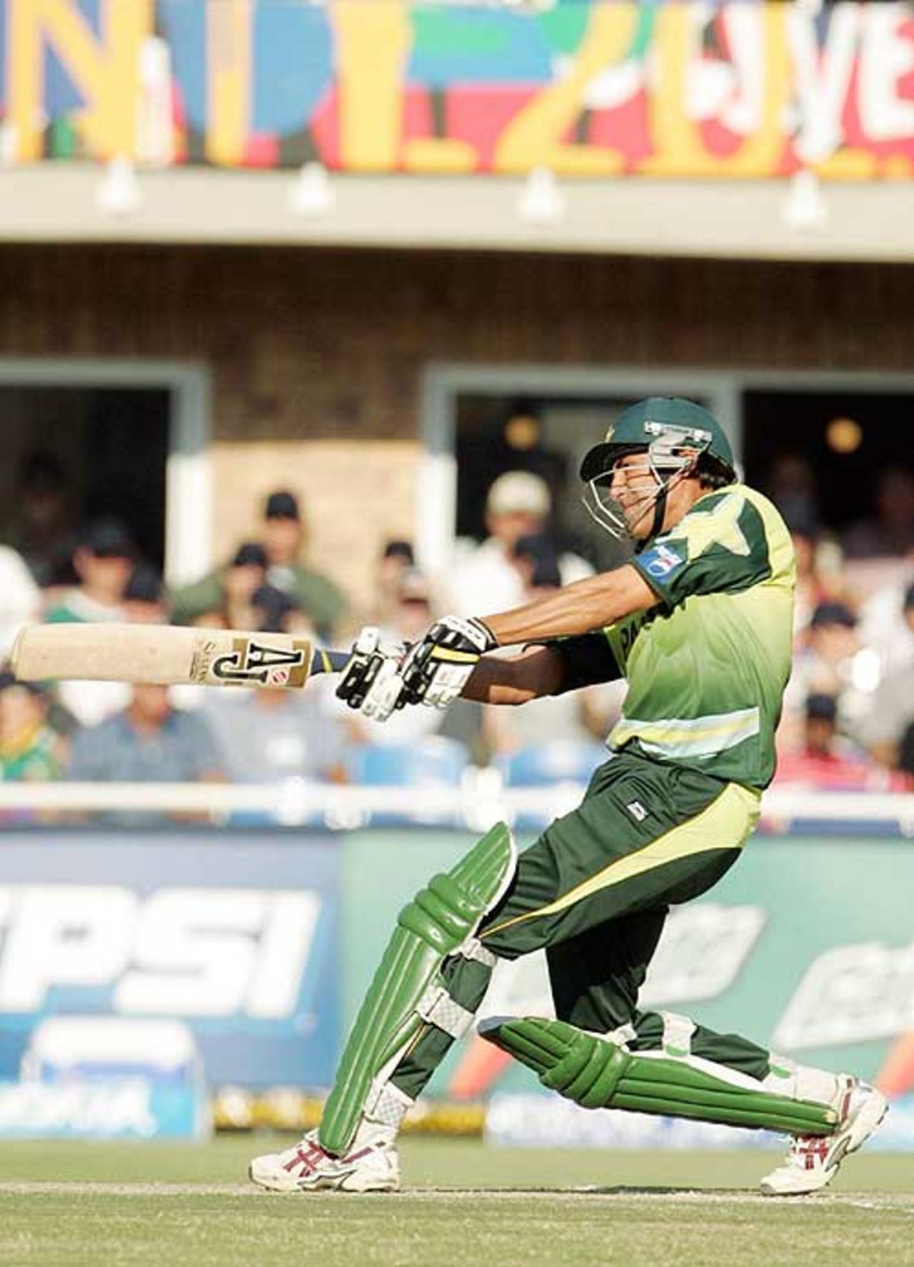 Younis Khan drives down the ground en route to a run-a-ball 24, India v Pakistan, ICC World Twenty20 final, Johannesburg, September 24, 2007