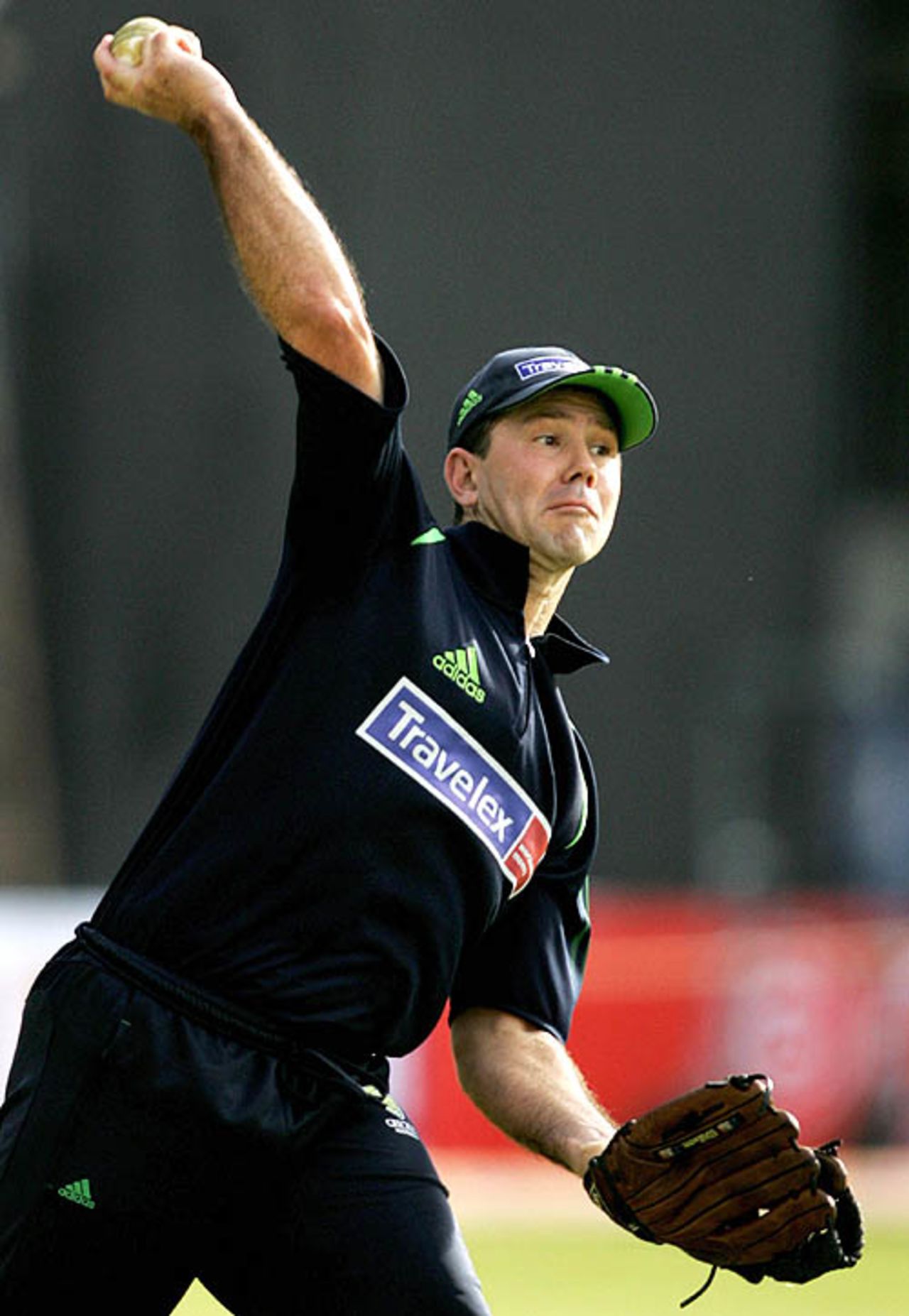 Ricky Ponting, the Australian captain, readies to throw the ball, India v Australia ODI series, M Chinnaswamy Stadium, Bangalore, September 28, 2007