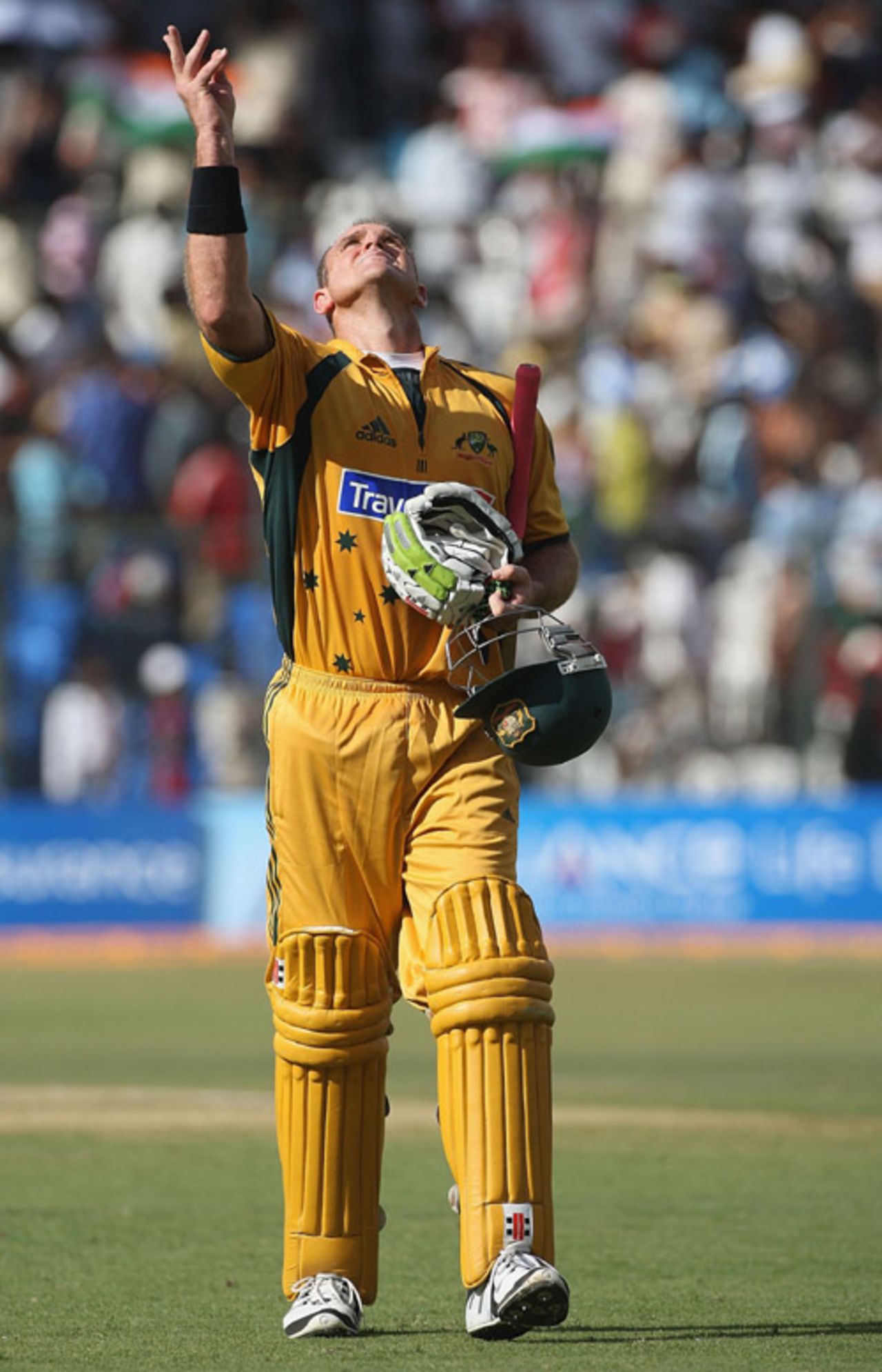 Matthew Hayden looks toward the sky after his dismissal, India v Australia, 1st ODI, Bangalore, September 29, 2007