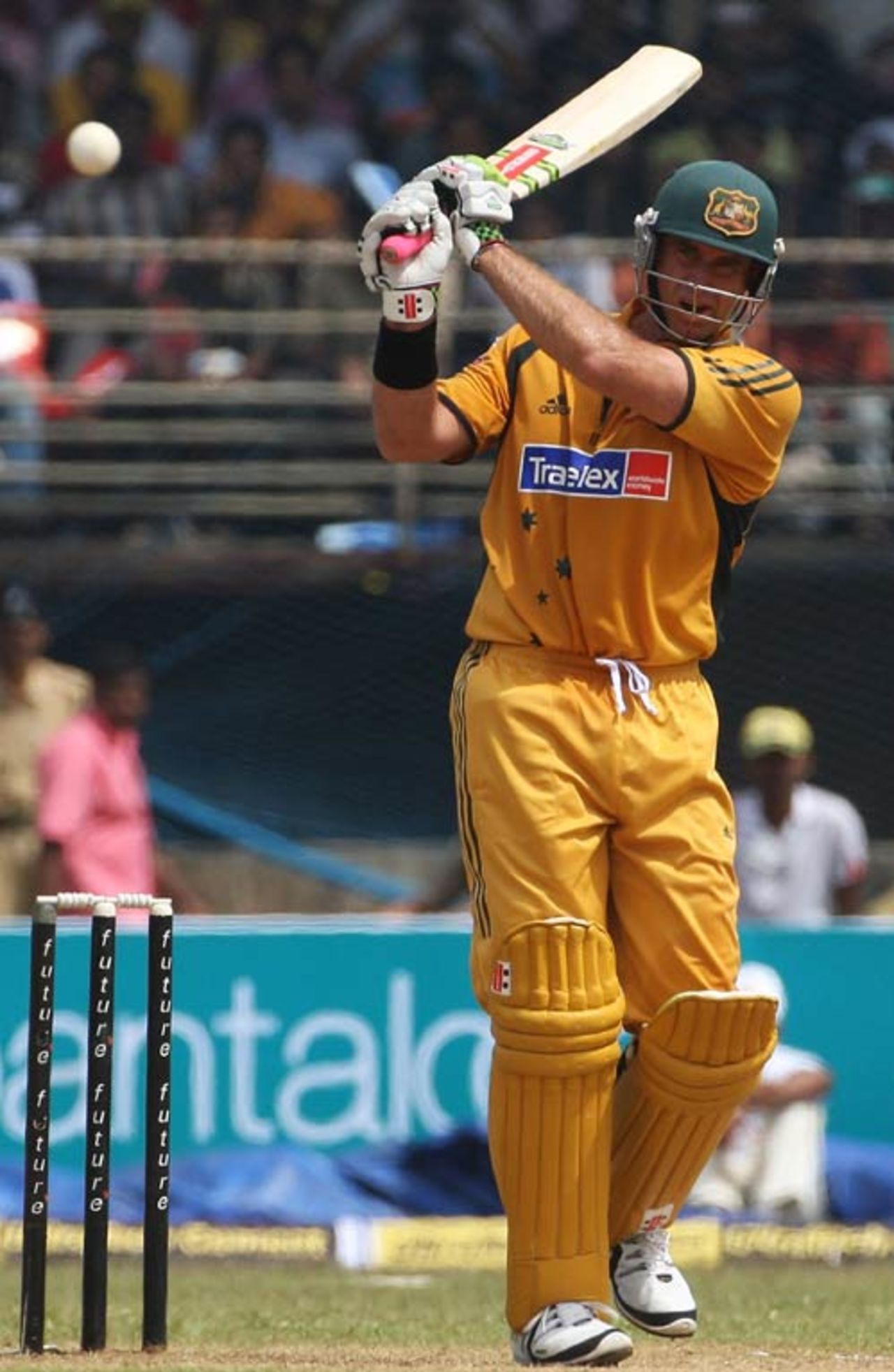 Matthew Hayden dismisses the ball from his presence, India v Australia, 2nd ODI, Kochi, October 2, 2007