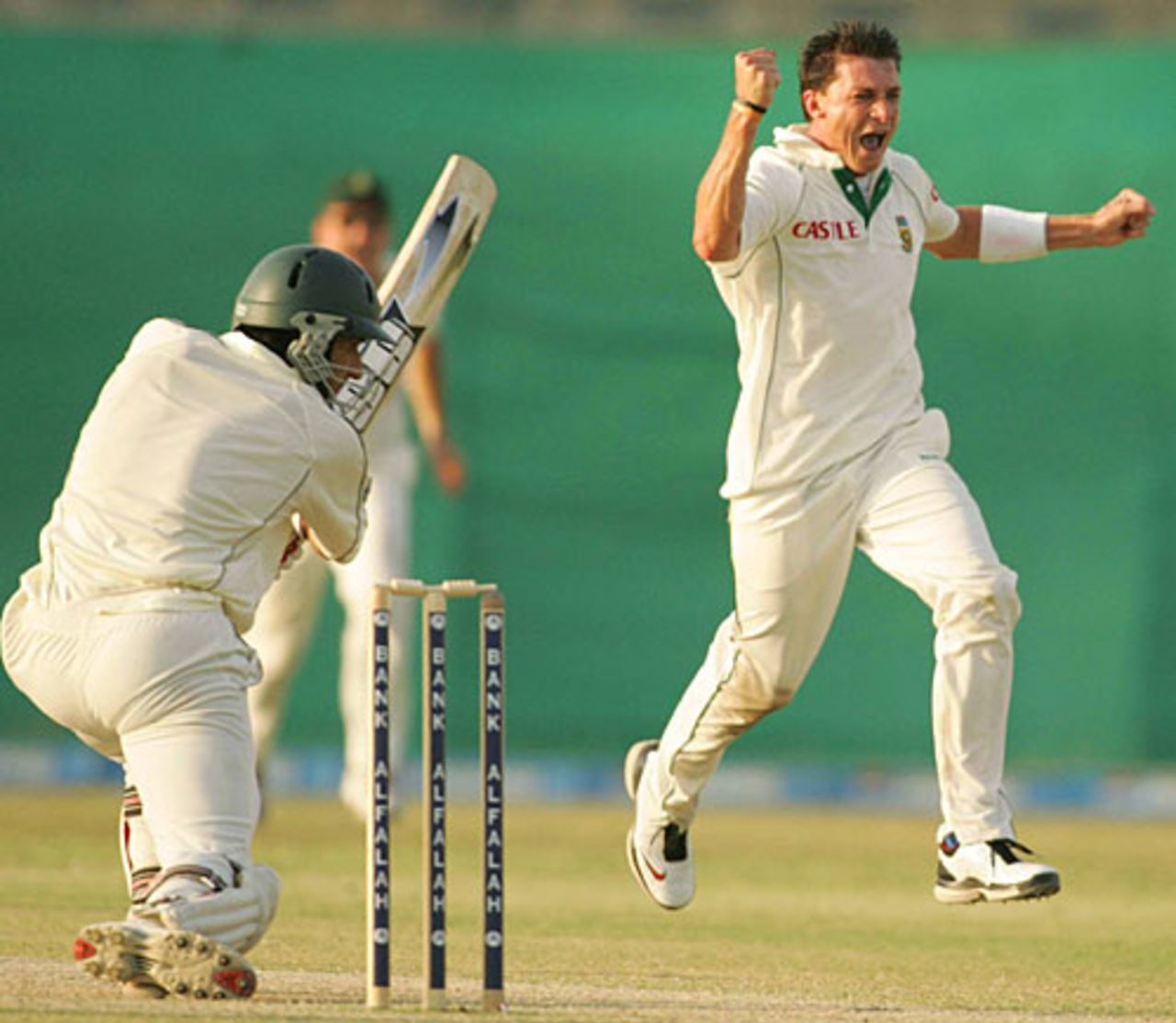 Misbah-ul Haq is caught behind off Dale Steyn, Pakistan v South Africa, 1st Test, Karachi, 2nd day, October 2, 2007