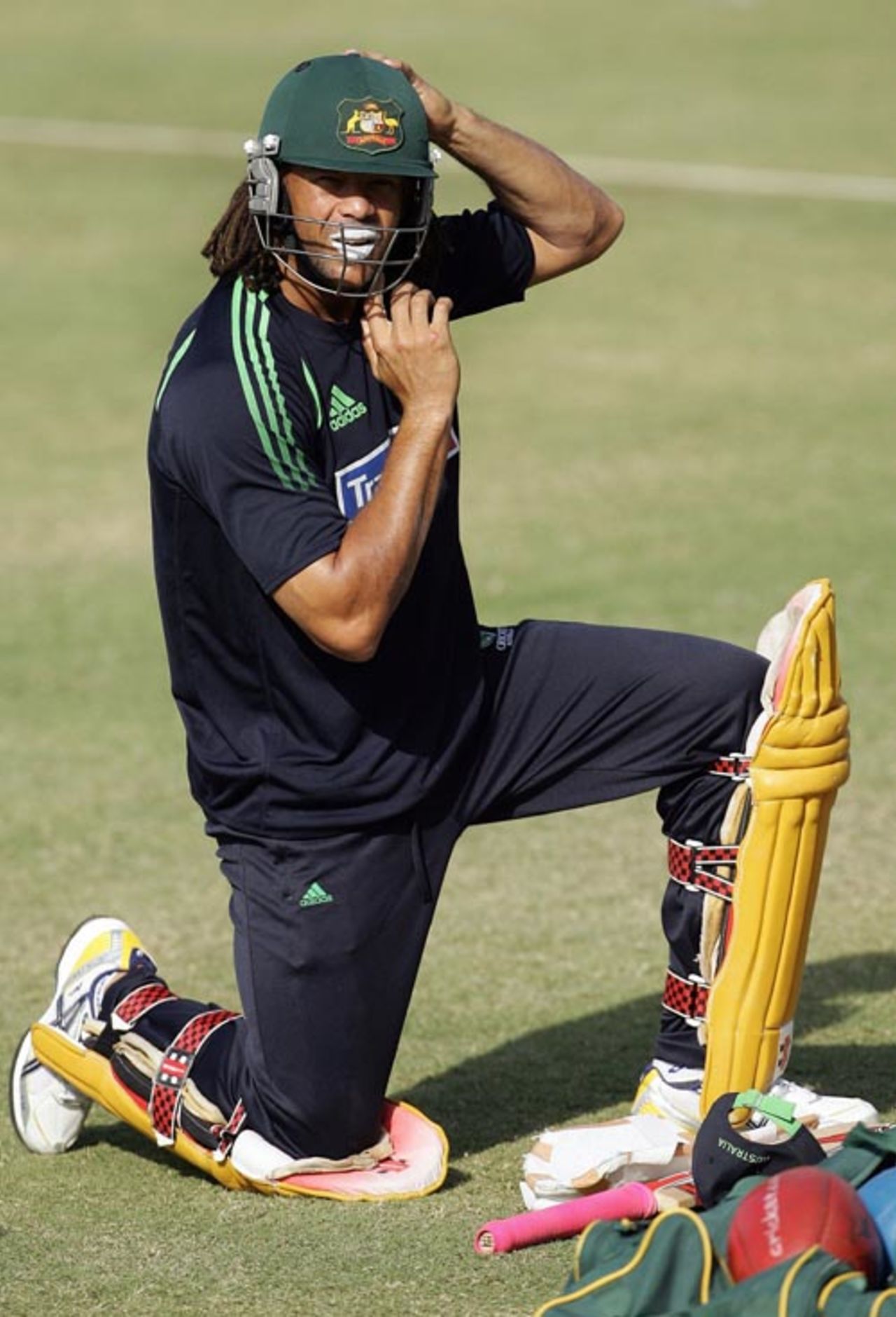 Andrew Symonds readies himself for a nets session, Chandigarh, October 7, 2007 