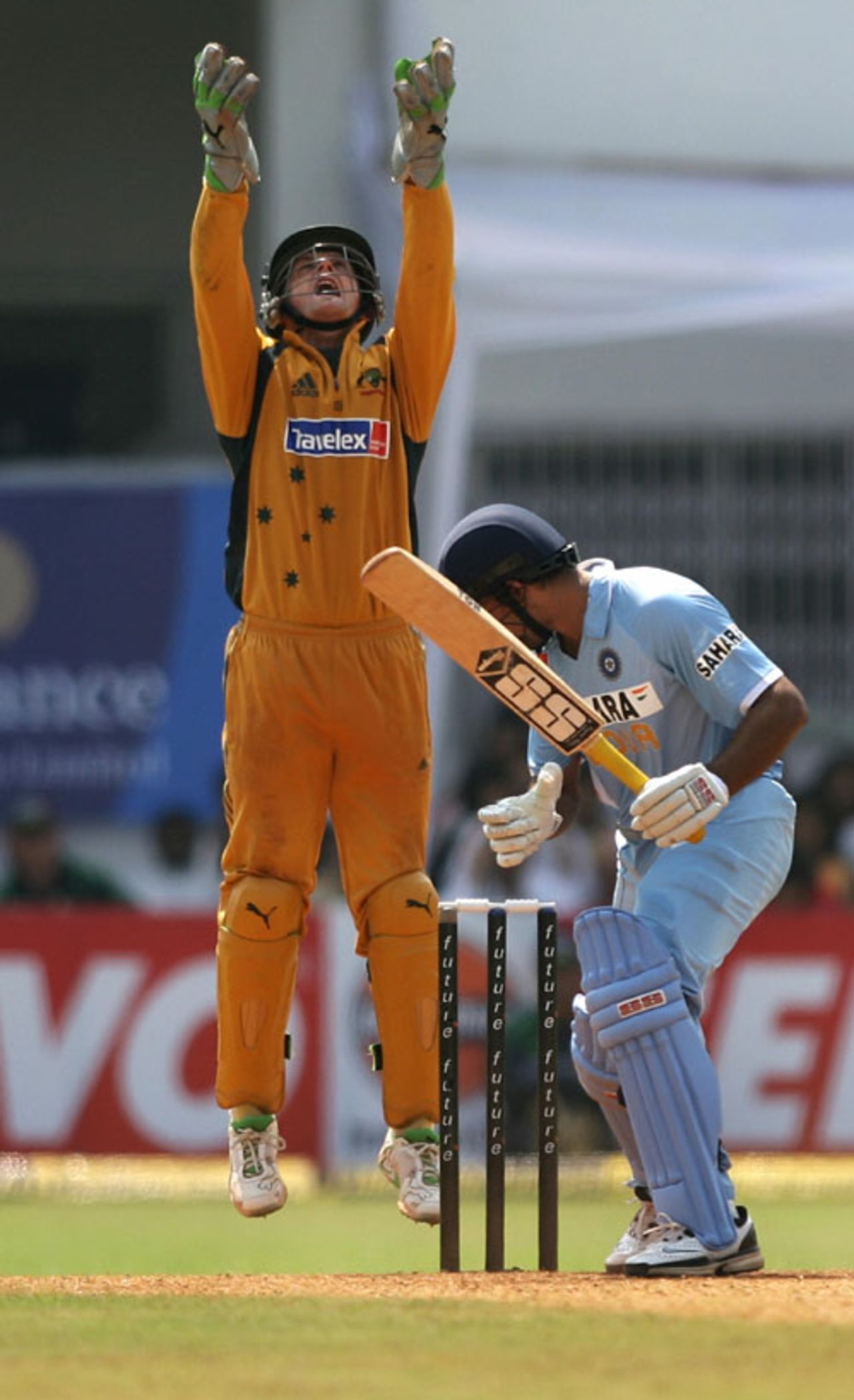 Zaheer Khan is caught behind by Adam Gilchrist, India v Australia, 5th ODI, Vadodara, October 11, 2007 
