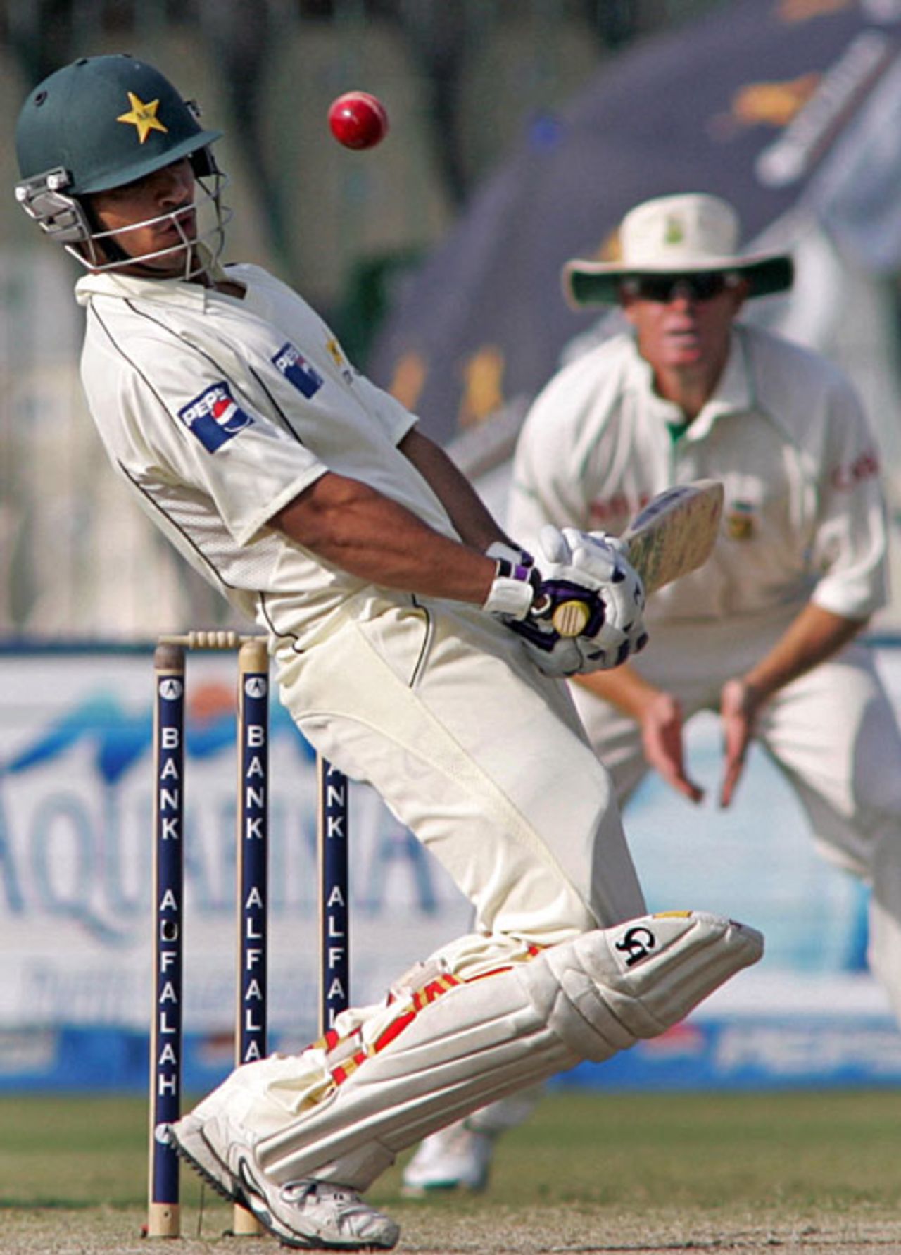 Salman Butt pulls back to avoid a bouncer, Pakistan v South Africa, 2nd Test, Lahore, 4th day, October 11, 2007