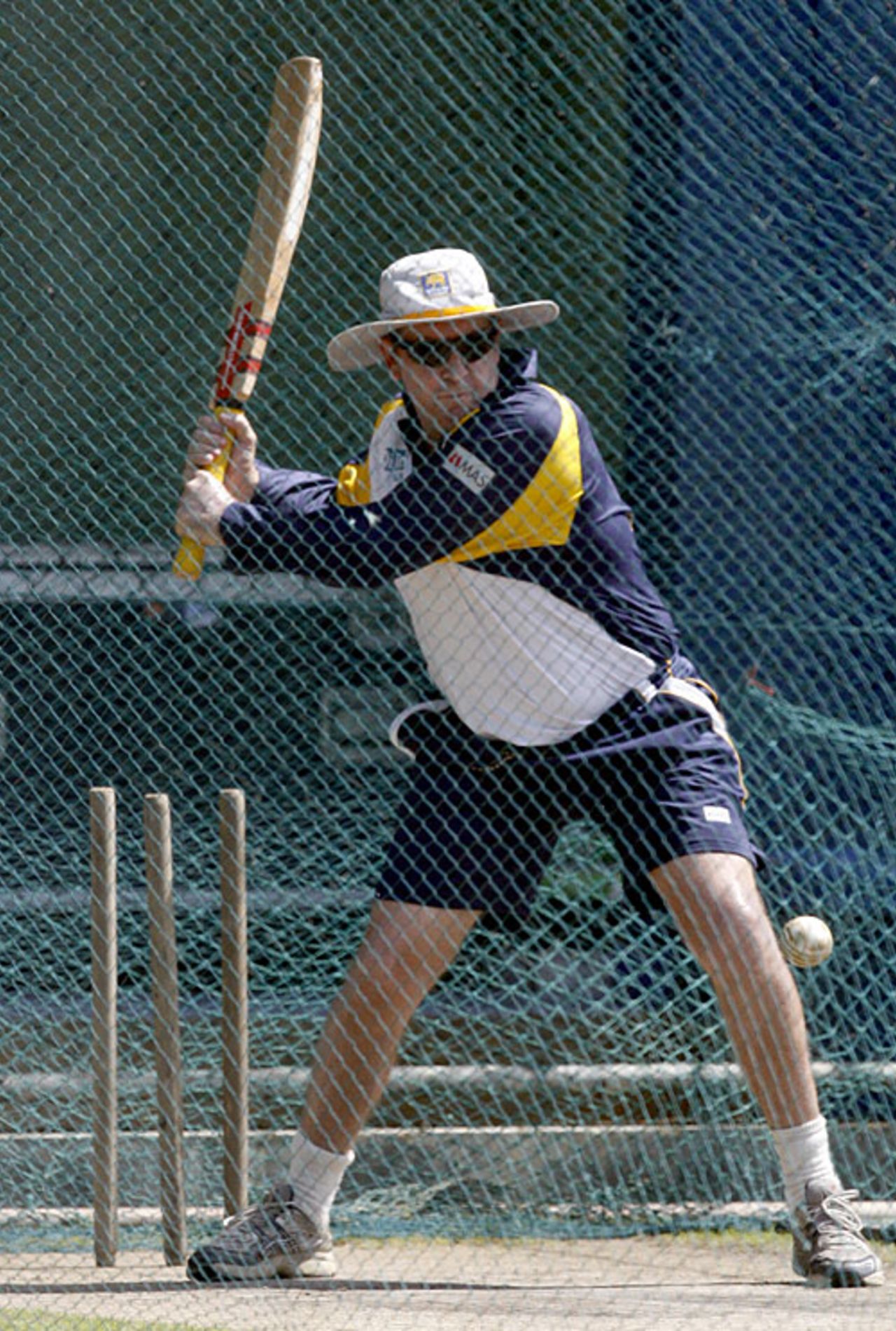 Trevor Bayliss takes part in a net session, Colombo, October 12, 2007