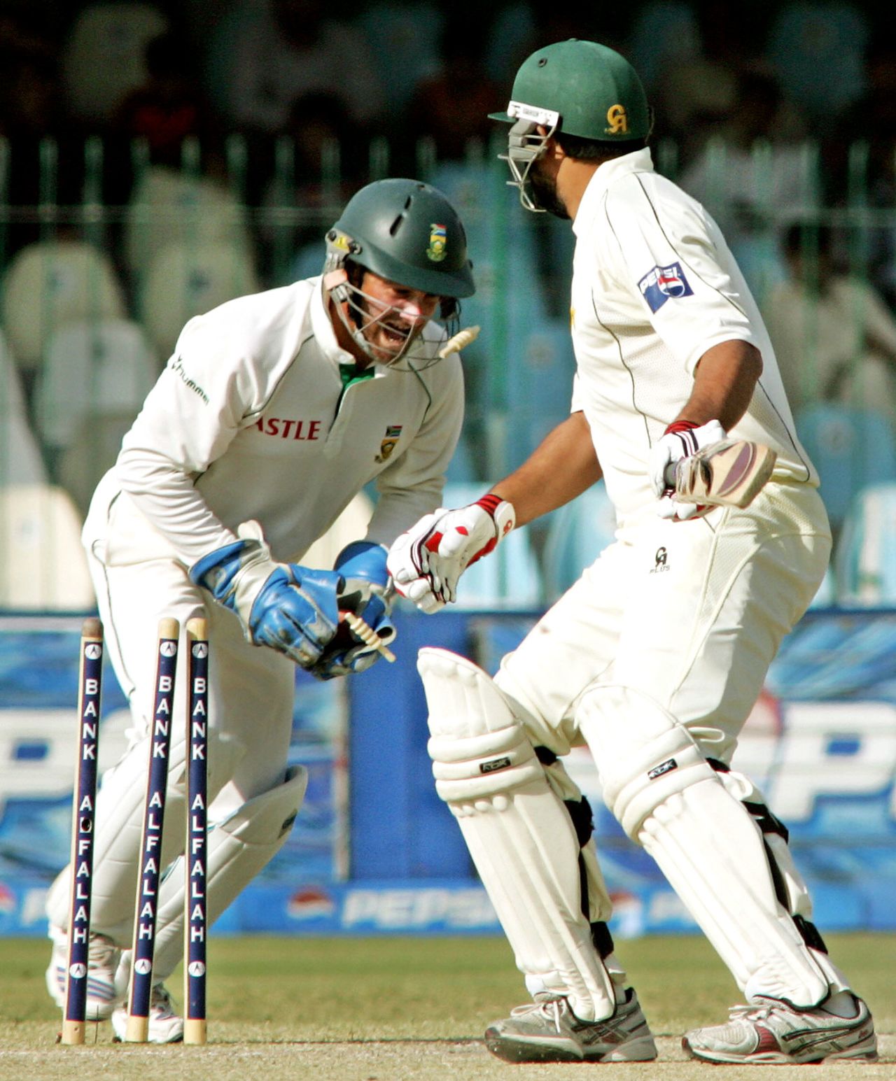Inzamam-ul-Haq was stumped for 3 from 2 balls in his last international innings, Pakistan v South Africa, 2nd Test, Lahore, 5th day, October 12, 2007