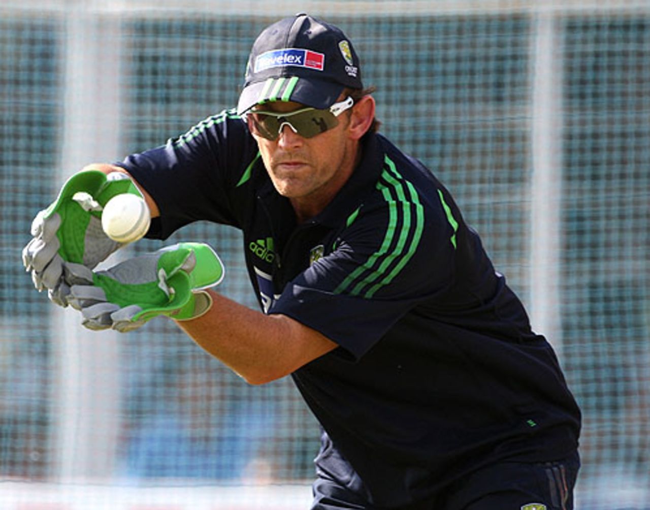 Adam Gilchrist works on his wicketkeeping, Nagpur, October 13, 2007