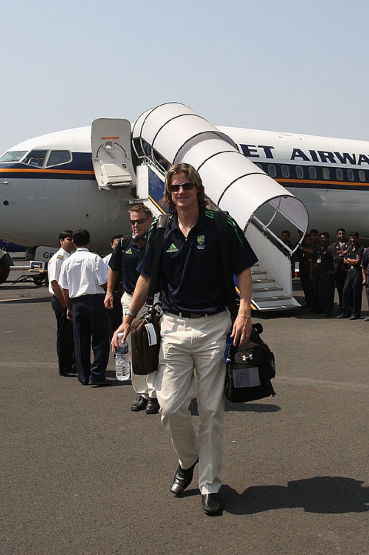 Nathan Bracken smiles as Jet Airways flight 112 emergency lands in Nagpur, Nagpur, October 15, 2007
